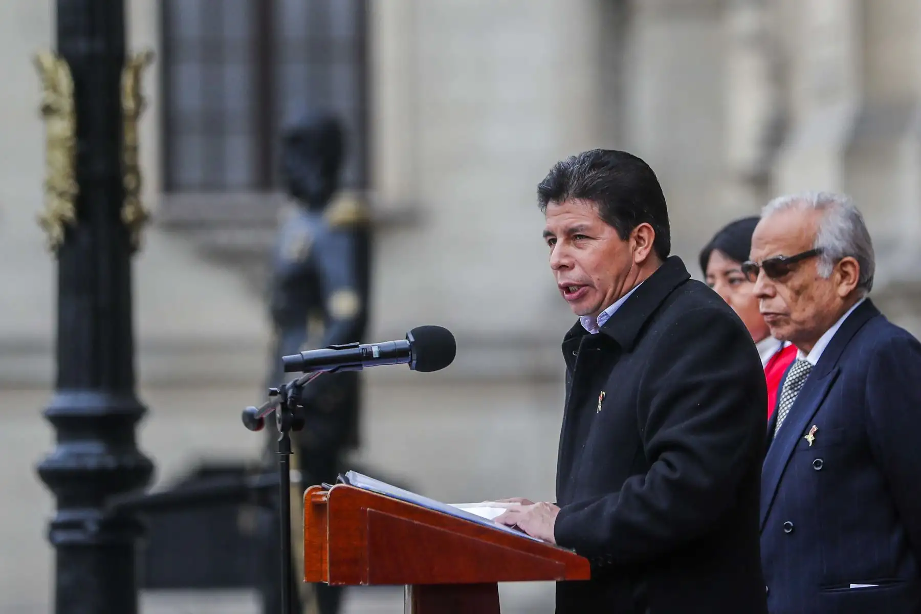 El presidente de la República, Pedro Castillo, participa en acto cultural en el marco del aniversario de la reincorporación de Tacna al Perú, en el Patio de Honor de Palacio de Gobierno. Foto: ANDINA/Prensa Presidencia