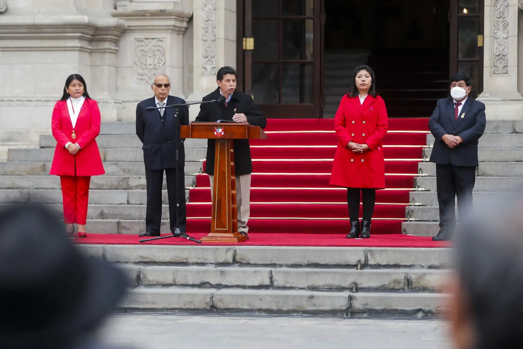 El presidente de la República, Pedro Castillo, participa en acto cultural en el marco del aniversario de la reincorporación de Tacna al Perú, en el Patio de Honor de Palacio de Gobierno. Foto: ANDINA/Prensa Presidencia