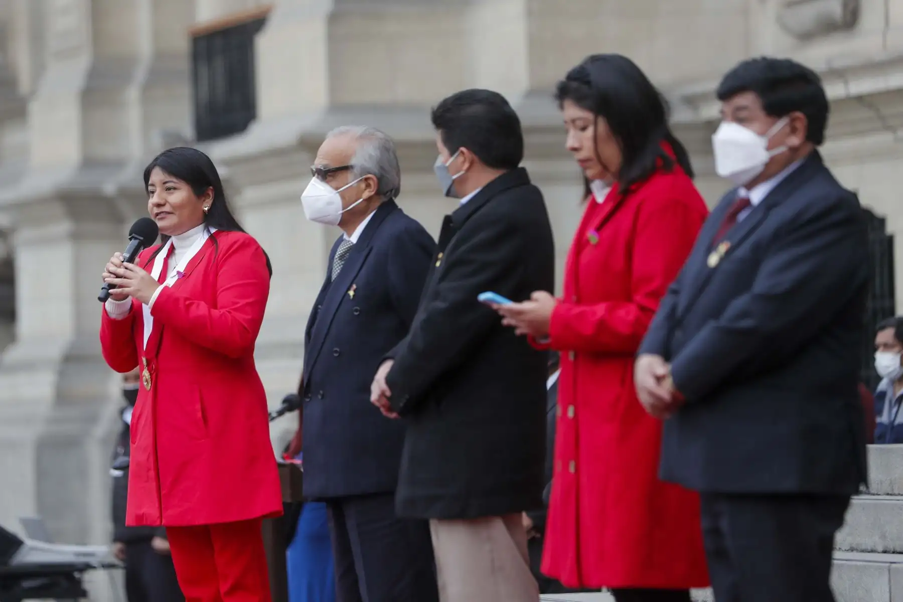 El presidente de la República, Pedro Castillo, participa en acto cultural en el marco del aniversario de la reincorporación de Tacna al Perú, en el Patio de Honor de Palacio de Gobierno. Foto: ANDINA/Prensa Presidencia