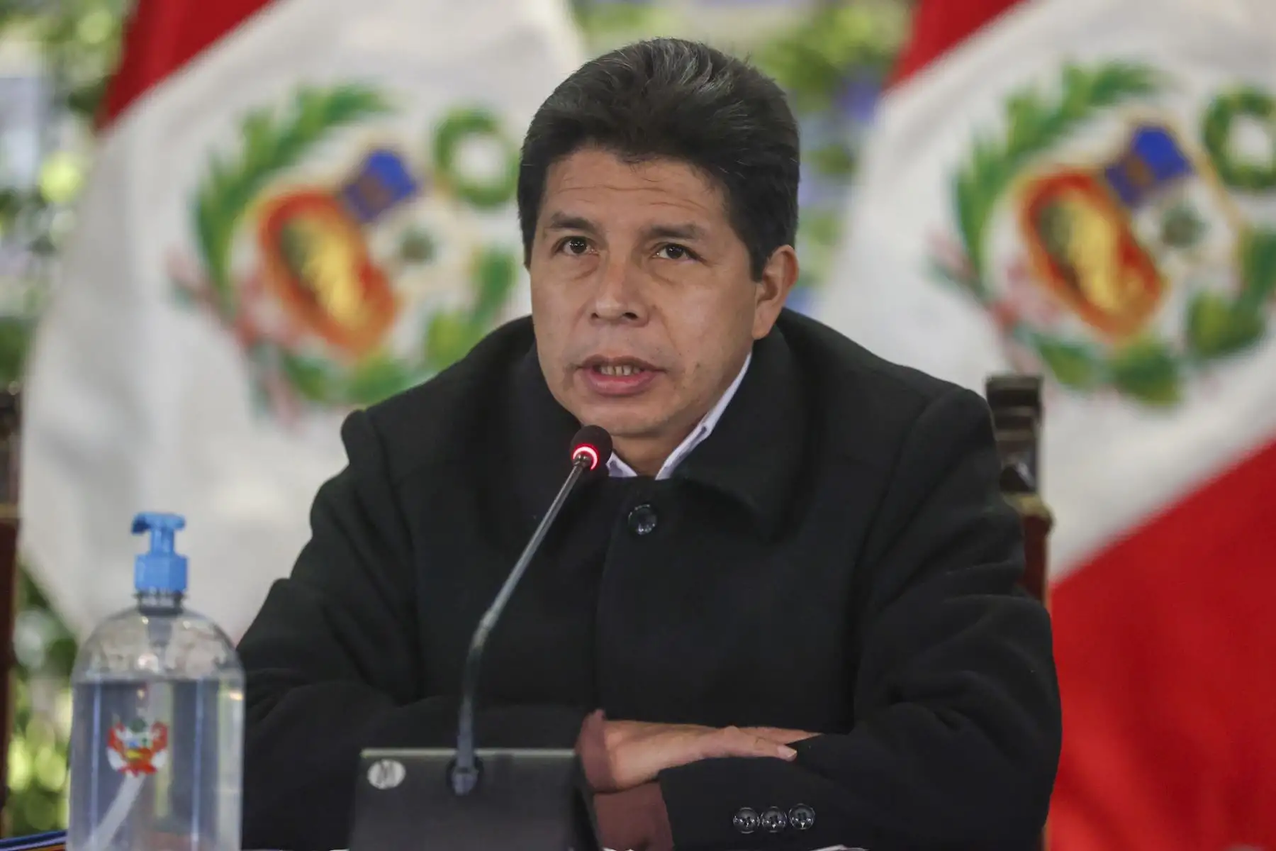 El presidente Pedro Castillo sostiene una reunión de trabajo con autoridades provinciales y distritales de la región Huánuco. Foto: ANDINA/Prensa Presidencia