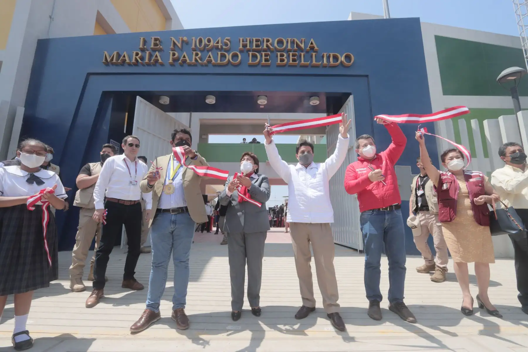 El presidente Pedro Castillo participa en la ceremonia de inauguración de la rehabilitación de la institución educativa María Parado de Bellido, ubicada en el distrito de José Leonardo Ortiz, región Lambayeque. Foto: ANDINA/Difusión