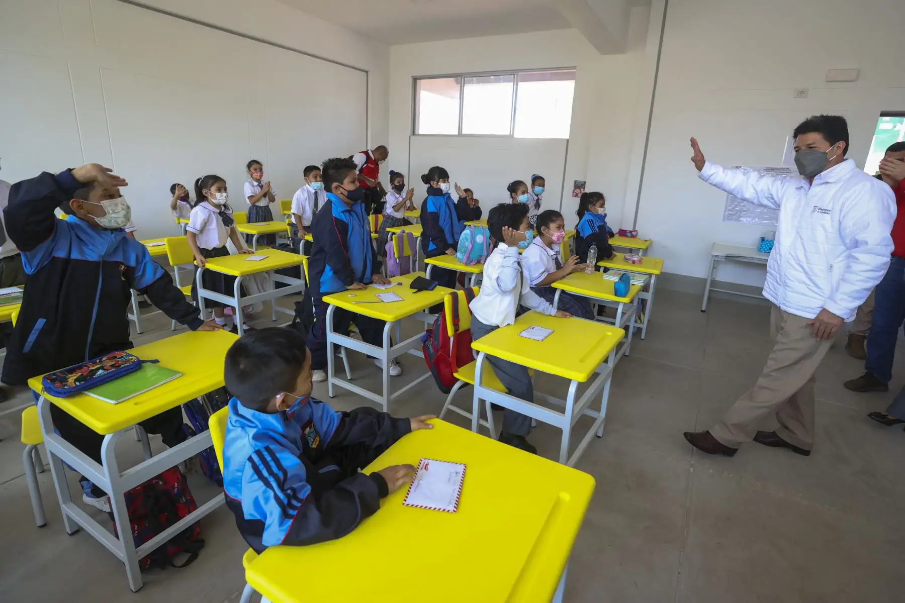 Presidente Pedro Castillo inaugura obra de rehabilitación de colegio en Lambayeque. Foto: ANDINA/Prensa Presidencia
