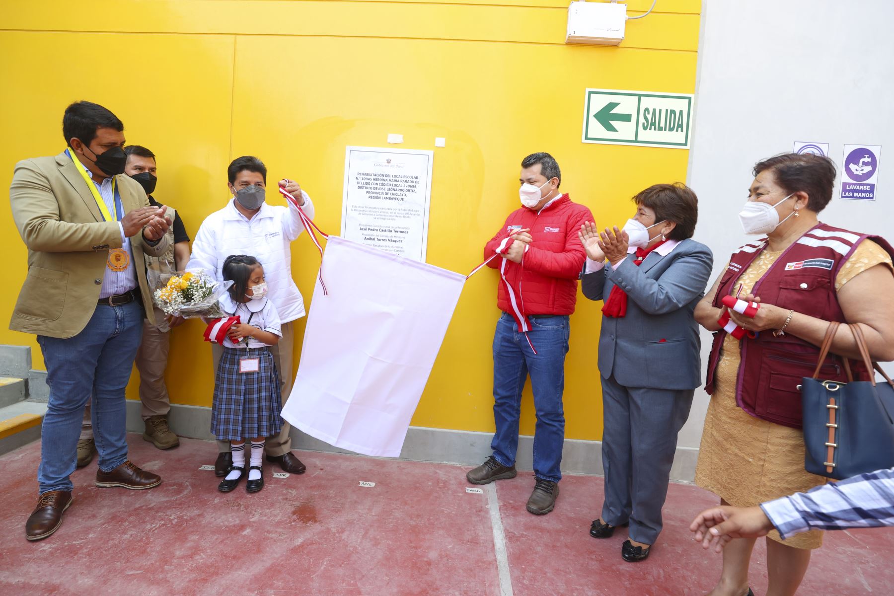 Presidente Pedro Castillo inaugura obra de rehabilitación de colegio en Lambayeque. Foto: ANDINA/Prensa Presidencia