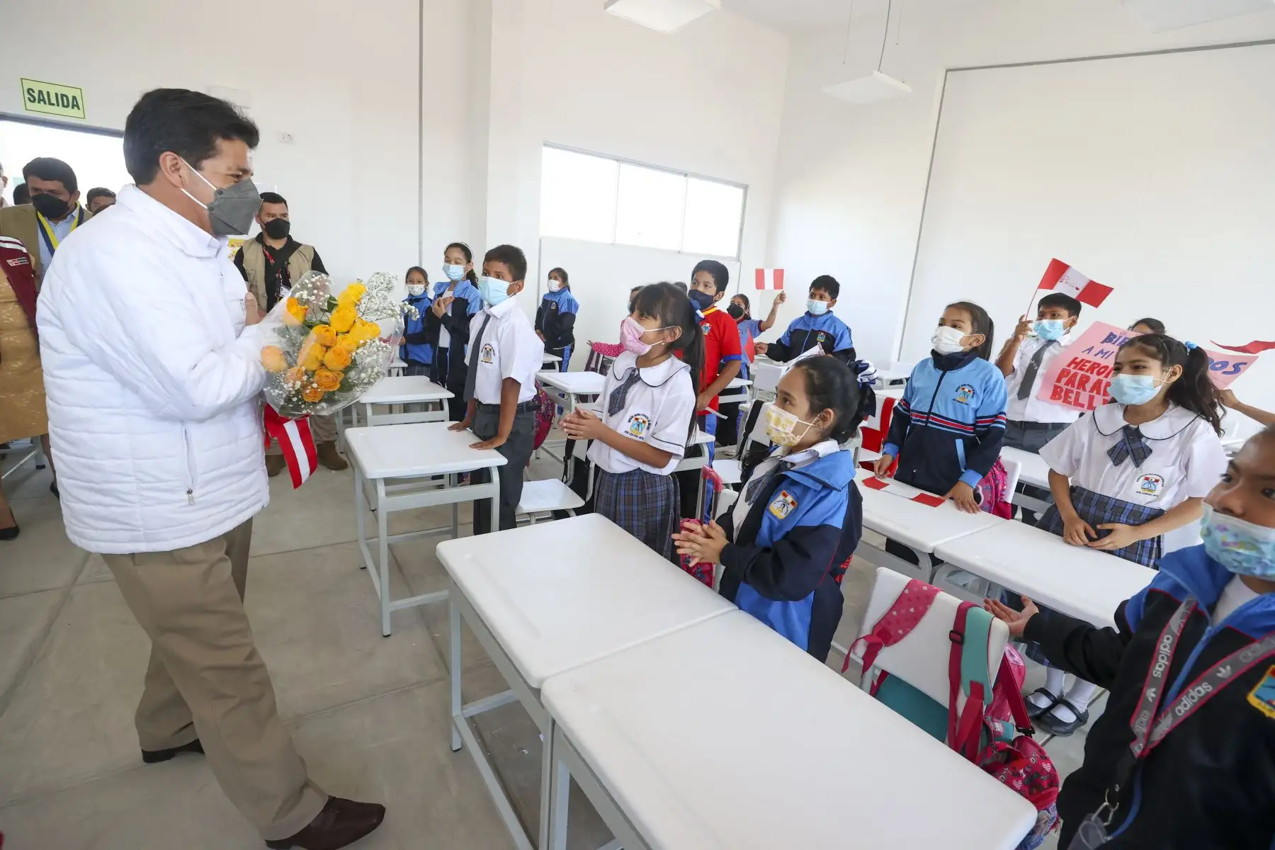 Presidente Pedro Castillo inaugura obra de rehabilitación de colegio en Lambayeque. Foto: ANDINA/Prensa Presidencia