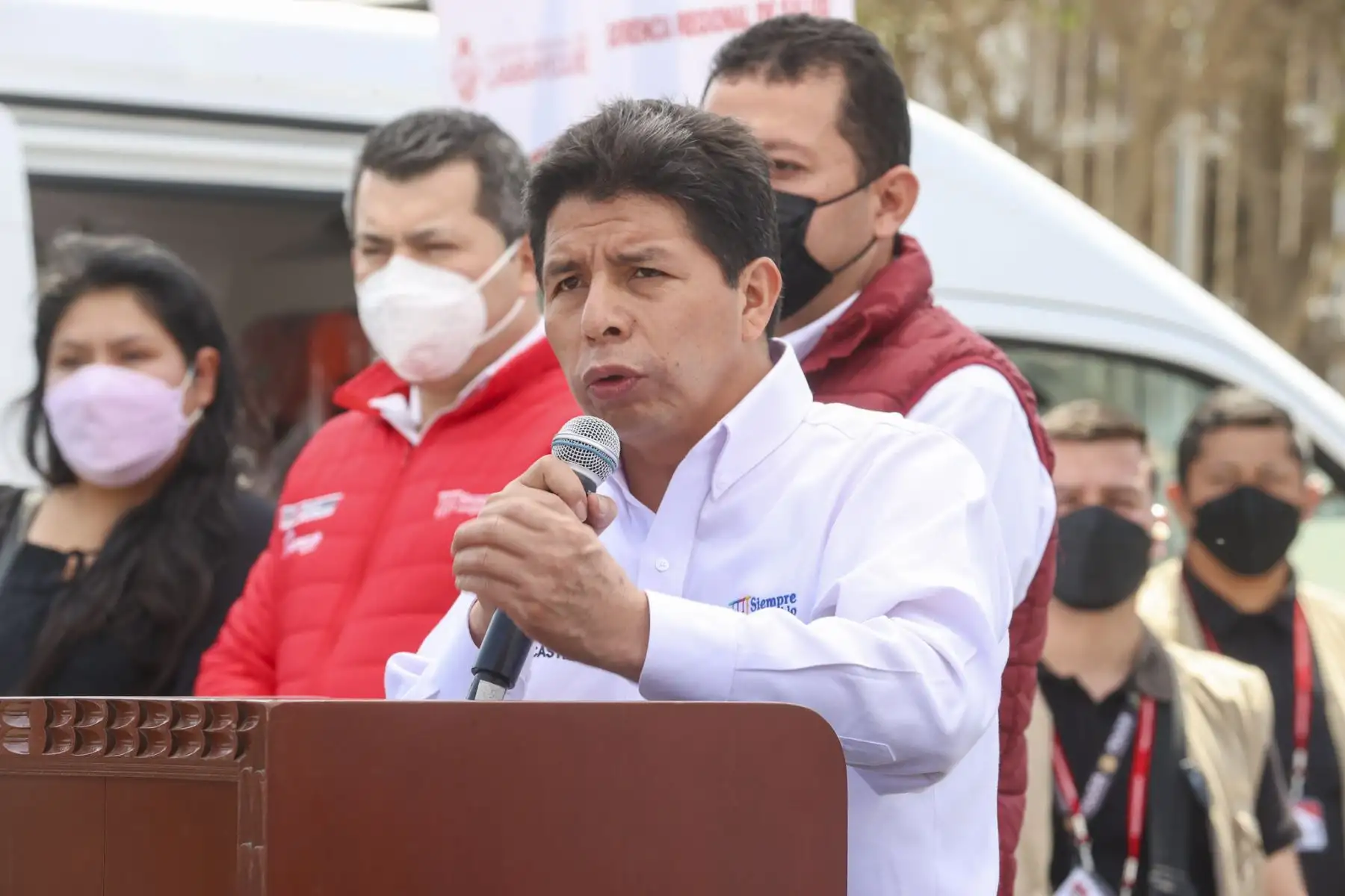 Presidente de la república, Pedro Castillo, entrega tres ambulancias para la región Lambayeque.
Foto: ANDINA/Prensa Presidencia