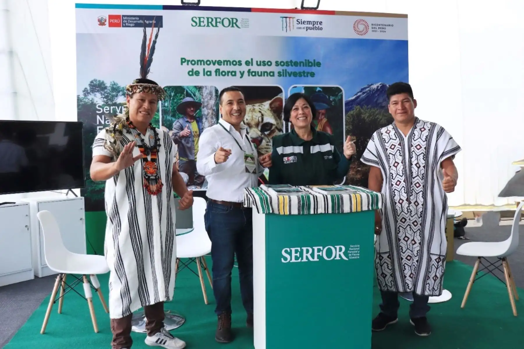 Delegación de Serfor en la ExpoAmazónica 2022 en la ciudad de Chachapoyas. Foto: ANDINA/Serfor.