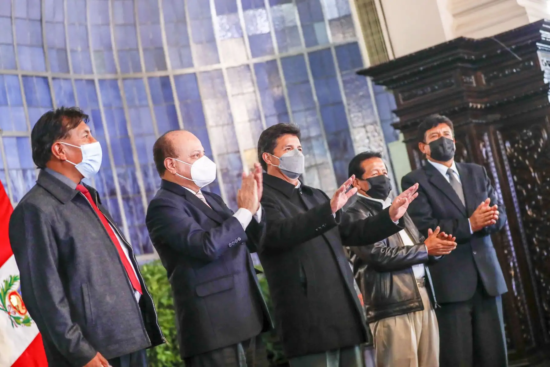 Presidente de la República, Pedro Castillo, sostiene reunión con miembros de la Confederación de Trabajadores Estatales.
Foto: ANDINA/Prensa Presidencia