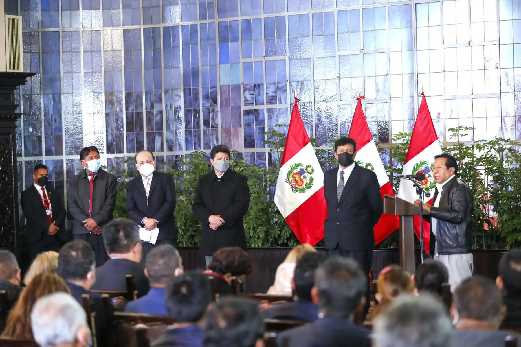 Presidente de la República, Pedro Castillo, sostiene reunión con miembros de la Confederación de Trabajadores Estatales.
Foto: ANDINA/Prensa Presidencia