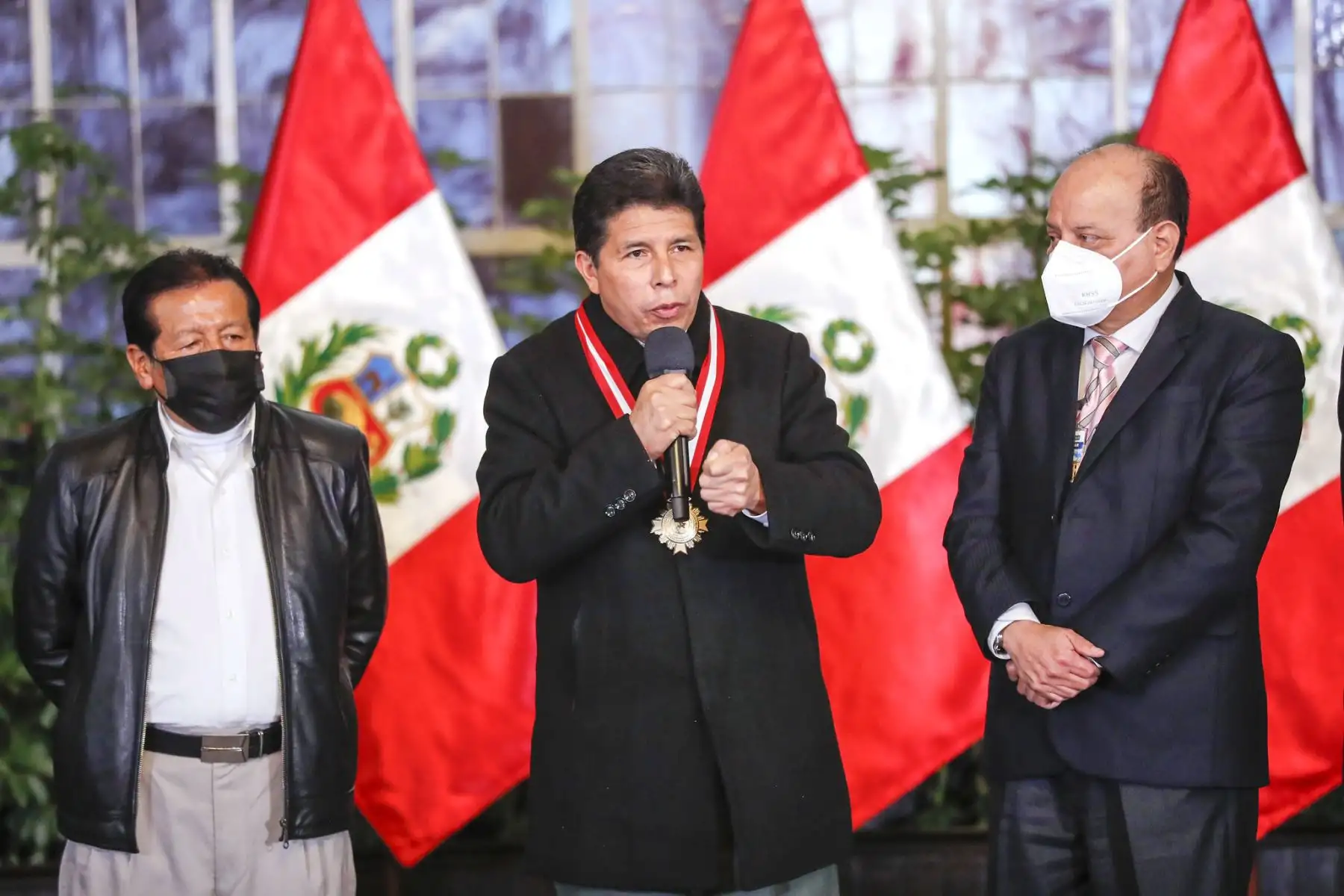 Presidente de la República, Pedro Castillo, sostiene reunión con miembros de la Confederación de Trabajadores Estatales.
Foto: ANDINA/Prensa Presidencia