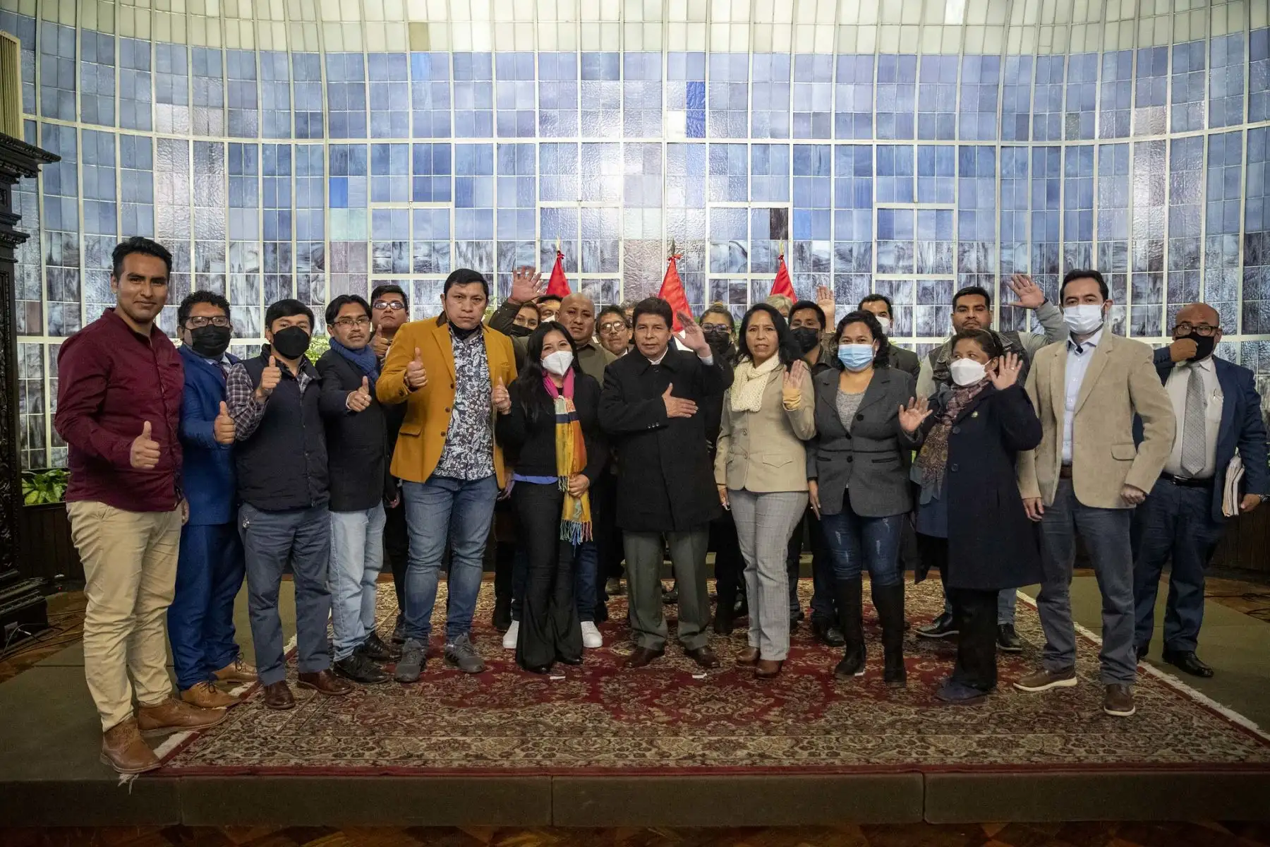 Presidente Pedro Castillo se reúne  con dirigentes sociales de la Institución de Apoyo a los Pueblos Olvidados (INAPO).
Foto: ANDINA/Prensa Presidencia
