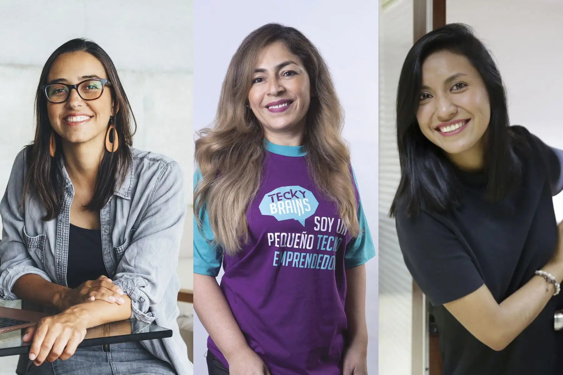 Las empresarias Dely Goicochea, Mariana Costa y Giuliana Huamán compiten en dos categorías del premio Women in Tech LATAM.