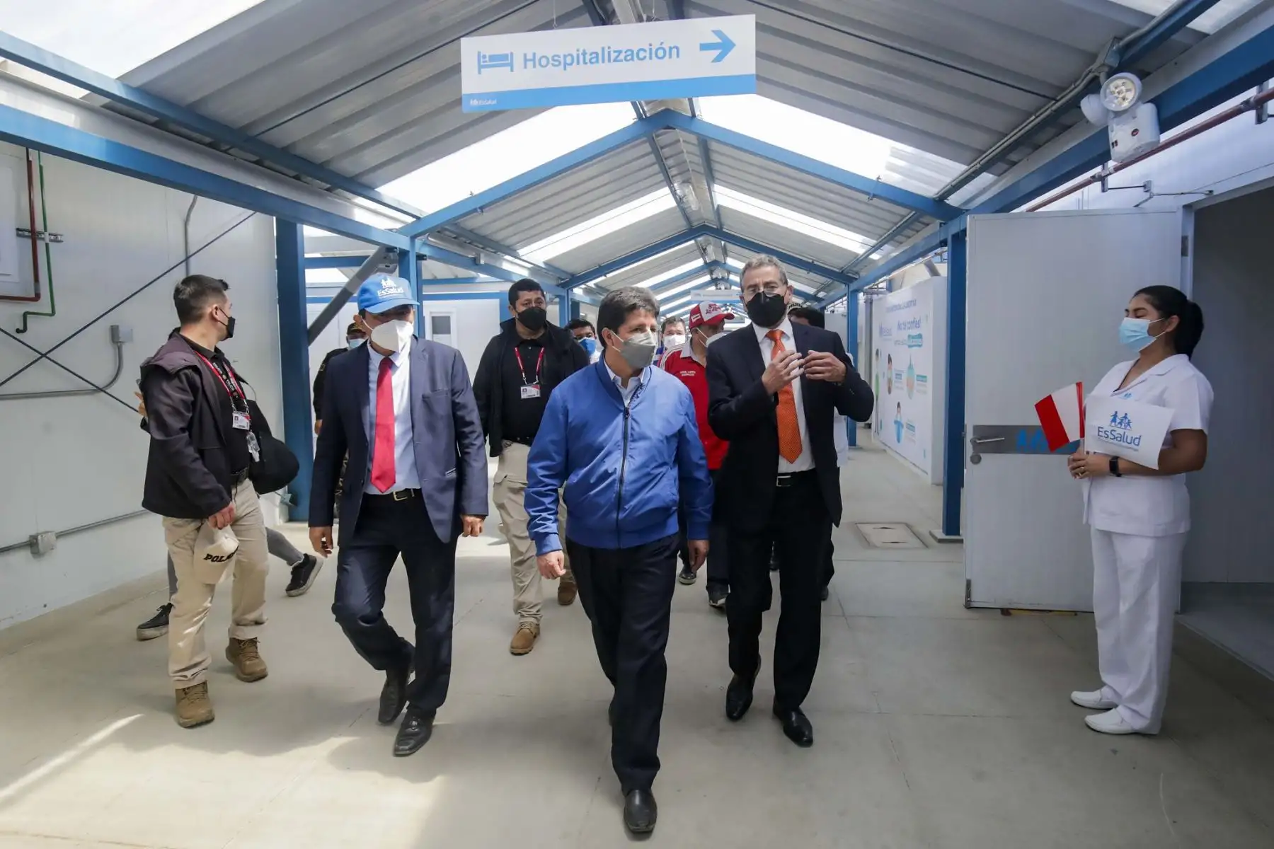 Presidente de la República, Pedro Castillo, inaugura el Hospital Bicentenario Chao de EsSalud, en la región La Libertad.
Foto: ANDINA/Prensa Presidencia