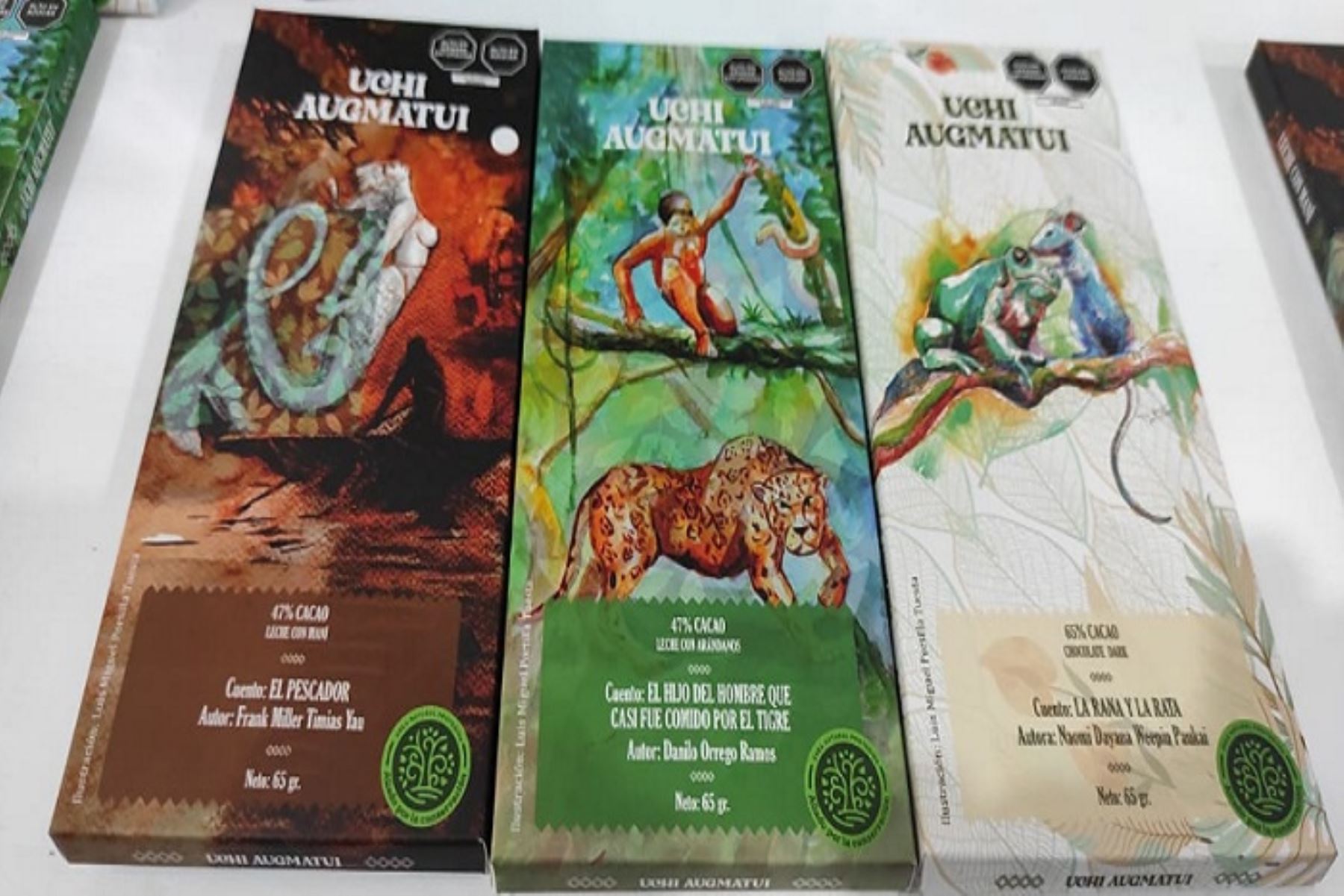 El lanzamiento de los chocolates “Uchi Augmatui” se hizo durante la ExpoAmazónica 2022. Las ventas de la obra coleccionable ayudarán a implementar una biblioteca en la comunidad de Urskusa.
