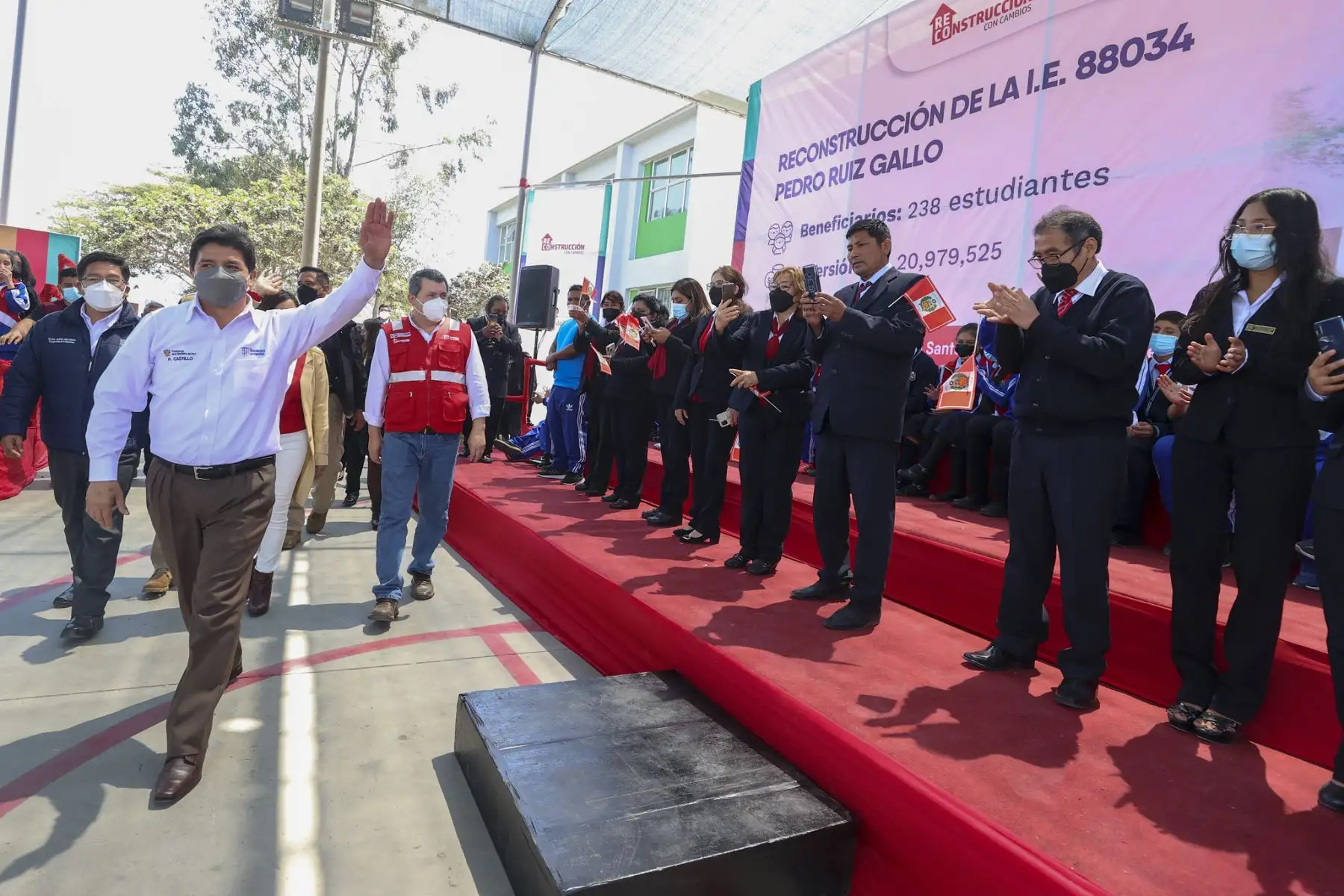 Presidente de la República, Pedro Castillo, inaugura Institución Educativa N° 88034 Pedro Ruiz Gallo, en la región Áncash.
Foto: ANDINA/ Prensa Presidencia