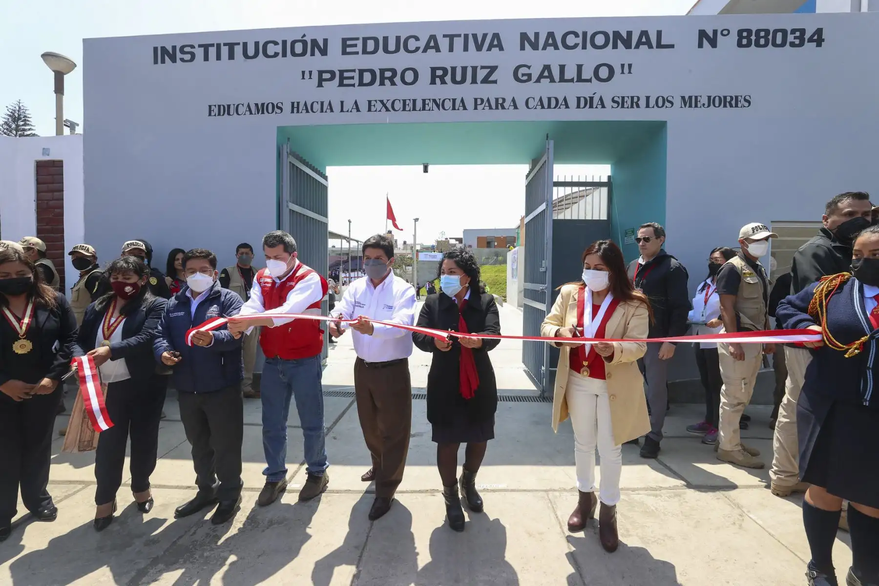 Presidente de la República, Pedro Castillo, inaugura Institución Educativa N° 88034 Pedro Ruiz Gallo, en la región Áncash.
Foto: ANDINA/ Prensa Presidencia