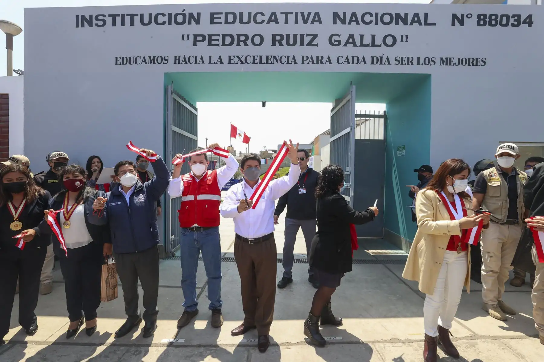 Presidente de la República, Pedro Castillo, inaugura Institución Educativa N° 88034 Pedro Ruiz Gallo, en la región Áncash.
Foto: ANDINA/ Prensa Presidencia