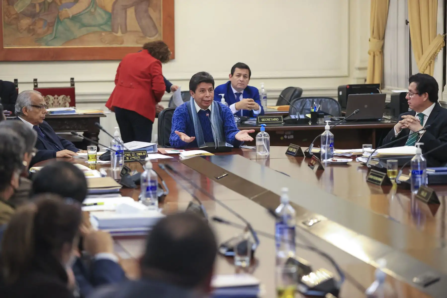 Presidente de la República, Pedro Castillo lidera sesión de Consejo de Ministros en Palacio de Gobierno.
Foto: ANDINA/Prensa Presidencia