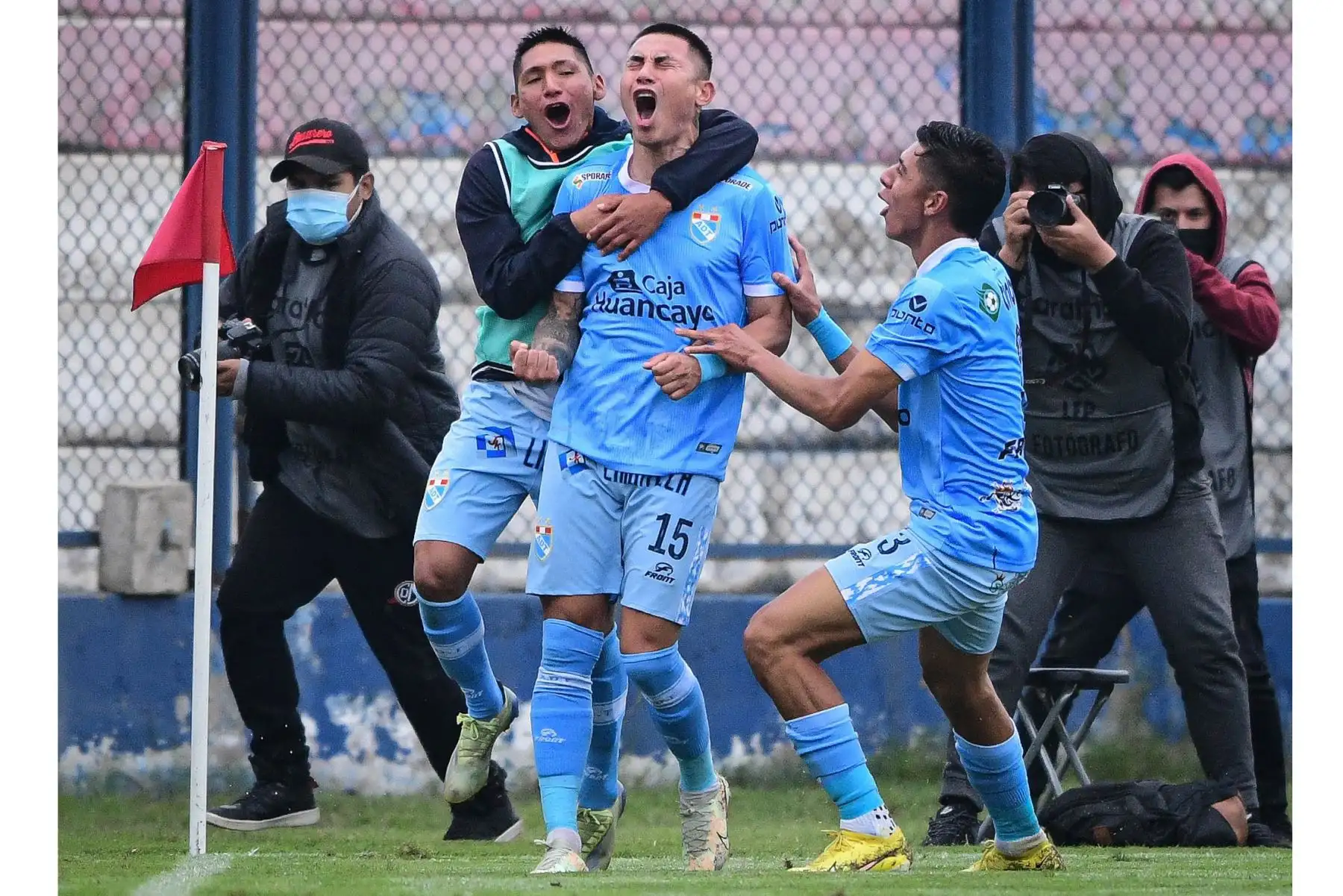 Jean Deza de  ADT de Tarma celebra su gol anotado ante Sport Boys  por de la fecha 9 del Torneo Clausura en el Estadio Alberto Gallardo. 
Foto: Liga 1 Jean Deza de  ADT de Tarma celebra su gol anotado ante Sport Boys  por de la fecha 9 del Torneo Clausura en el Estadio Alberto Gallardo. 
Foto: Liga 1