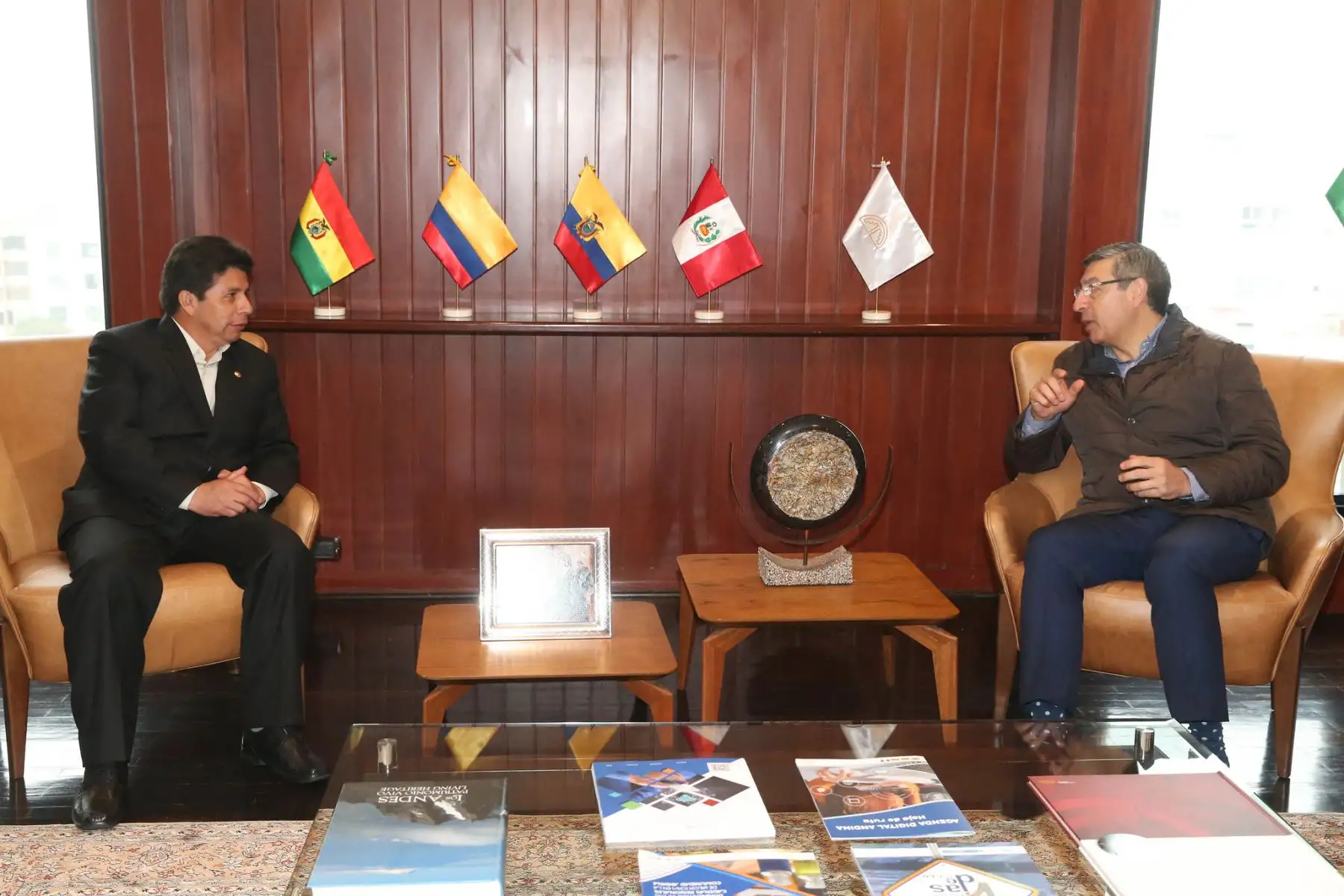 Presidente de Perú, Pedro Castillo visitó sede de la Secretaría General de la Comunidad Andina.
Foto: ANDINA/Prensa Presidencia