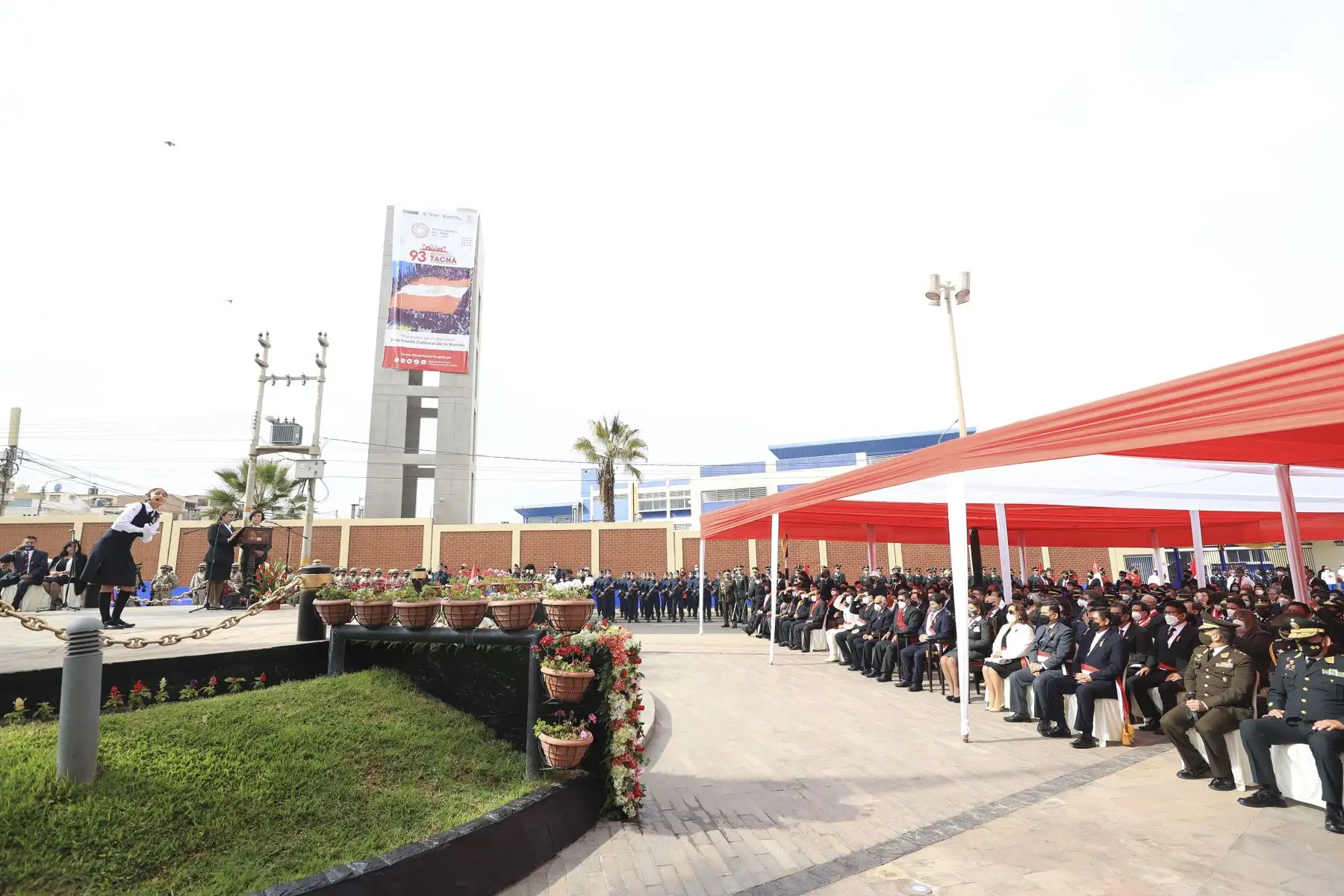 Presidente de la República, Pedro Castillo, participa en homenaje a la mujer tacneña por el 93° aniversario de la reincorporación de Tacna al Perú. Foto: Presidencia Perú