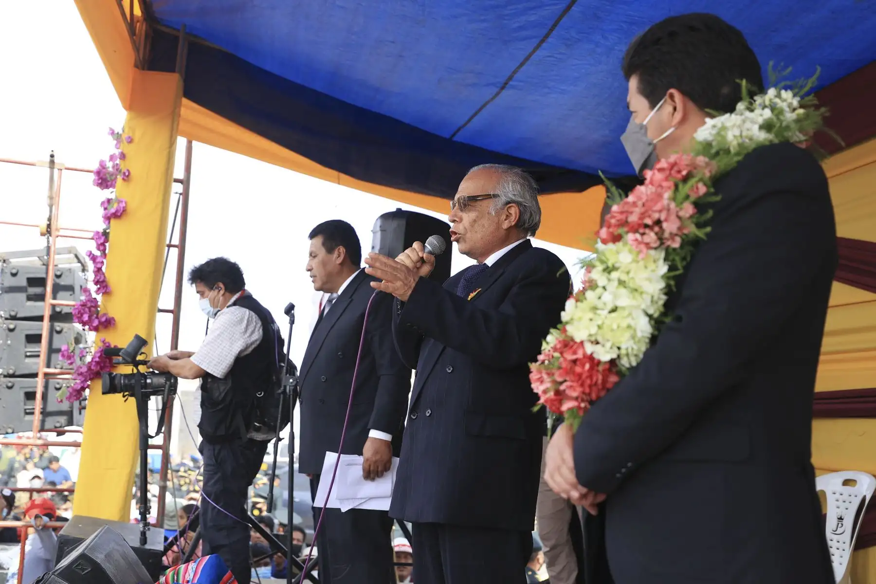 El presidente de la República, Pedro Castillo, se reúne con la población de Gregorio Albarracín, en Tacna. Foto: ANDINA/Prensa Presidencia