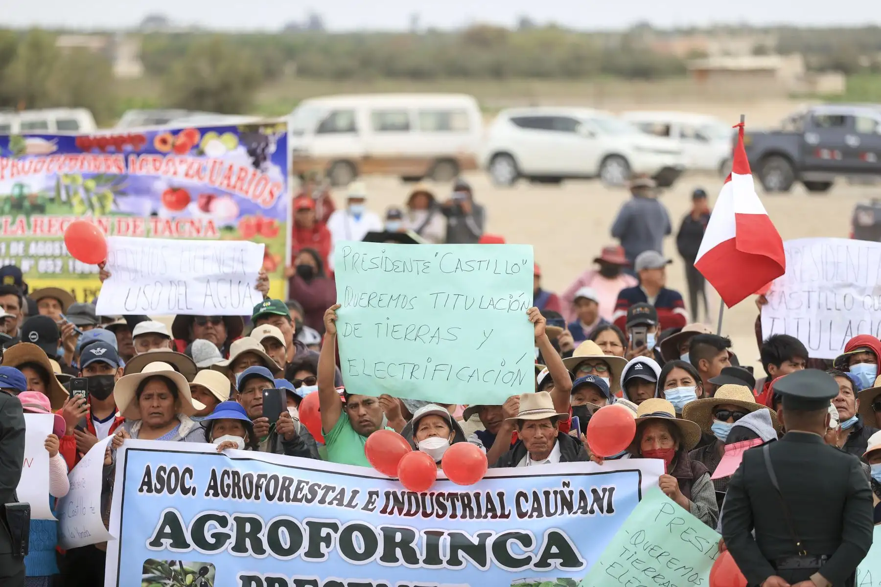 El presidente de la República, Pedro Castillo, sostuvo encuentro con agricultores de La Yarada - Los Palos, en Tacna. Foto: ANDINA/Prensa Presidencia