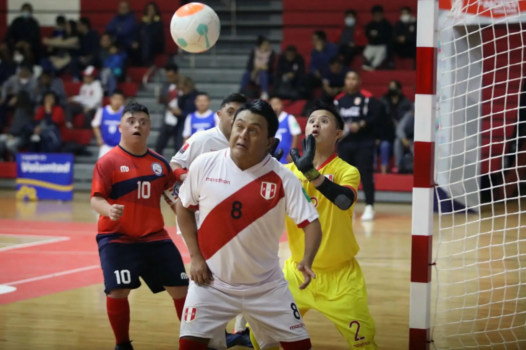 Perú se consagra campeón de Futsal Down. Durante dos días, el Polideportivo 1 de la sede Legado VIDENA se llenó de color y emoción con el “1er Clásico del Pacífico” jugado entre Perú y Chile. Las graderías se abarrotaron de familias enteras e hinchas 
 Foto: Legado