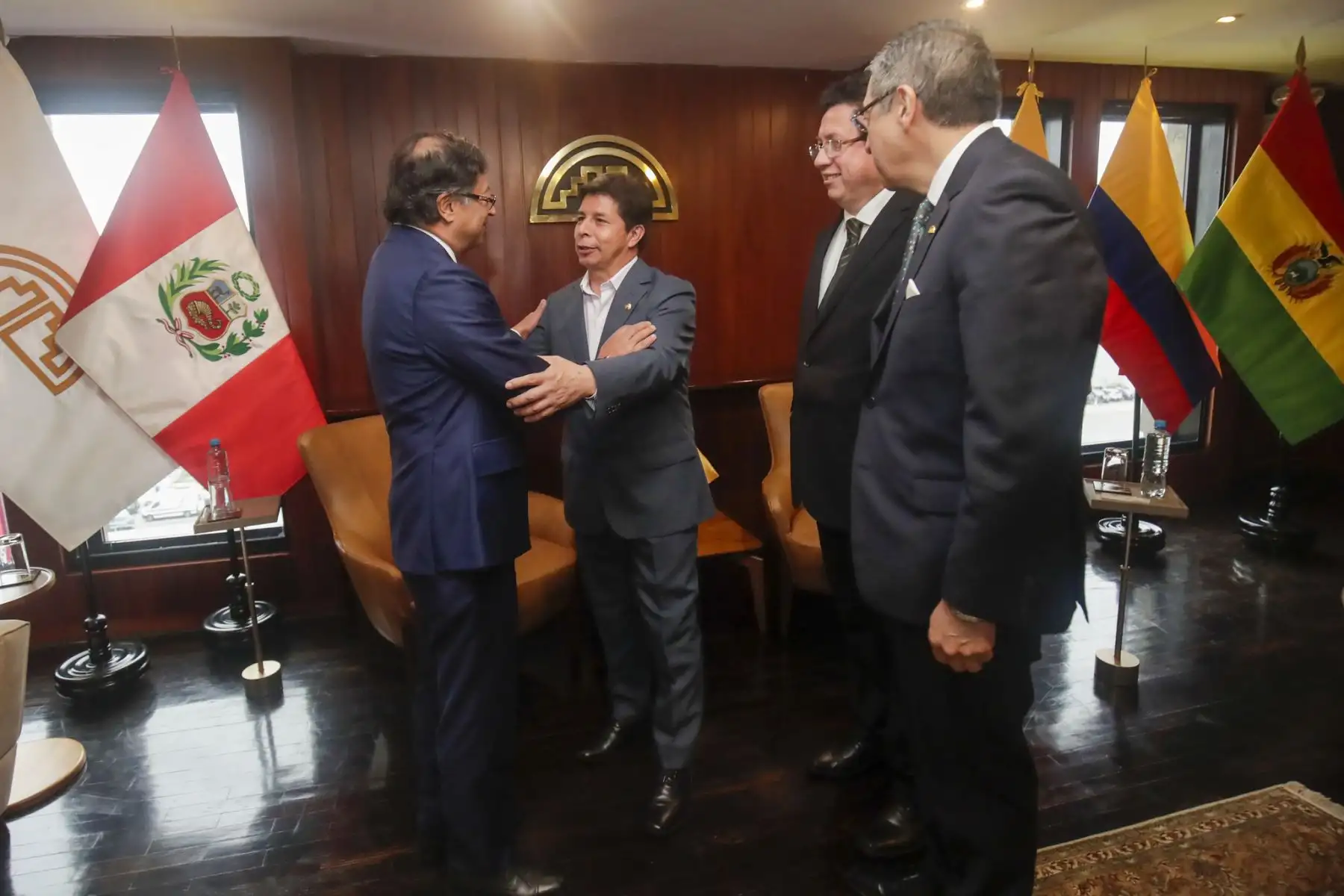 Presidente Pedro Castillo sostiene encuentro con su homólogo colombiano Gustavo Petro, en Lima. Foto: ANDINA/ Prensa Presidencia