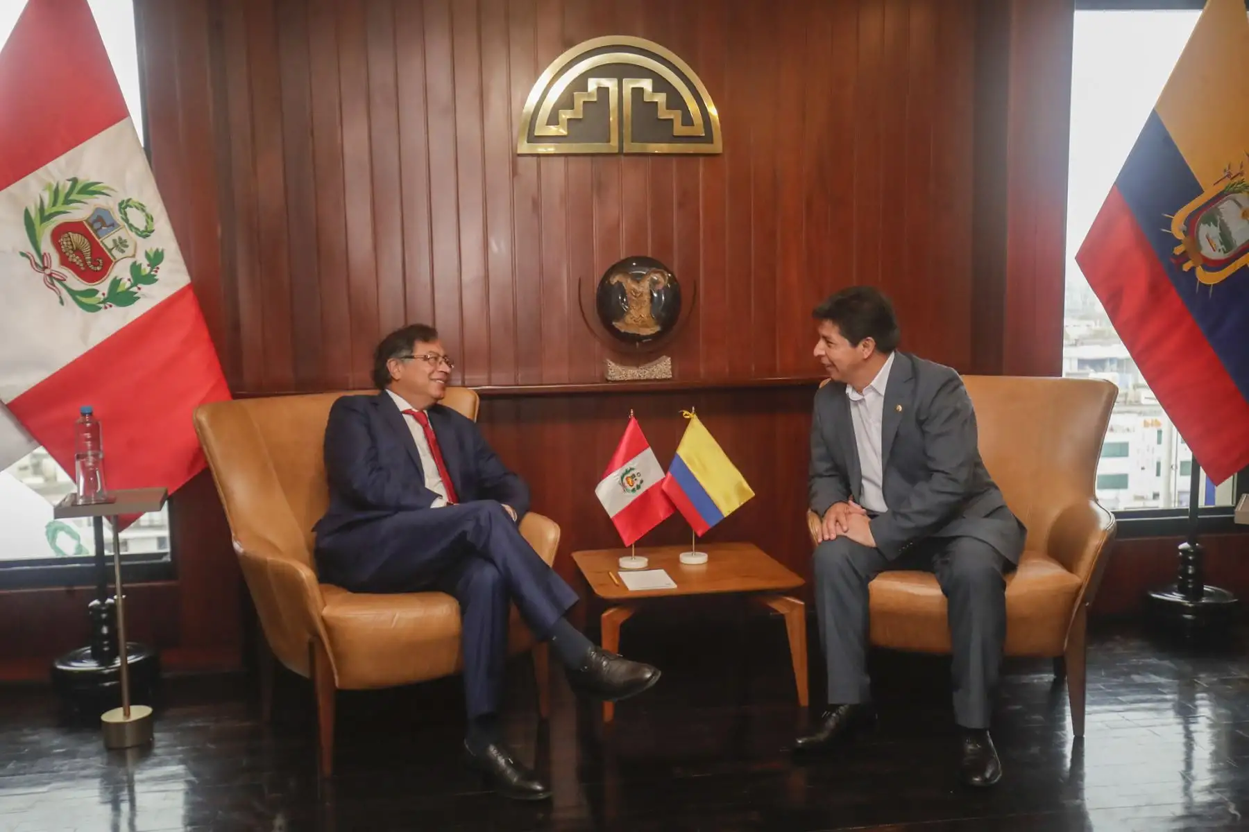 Presidente Pedro Castillo sostiene encuentro con su homólogo colombiano Gustavo Petro, en Lima. Foto: ANDINA/ Prensa Presidencia