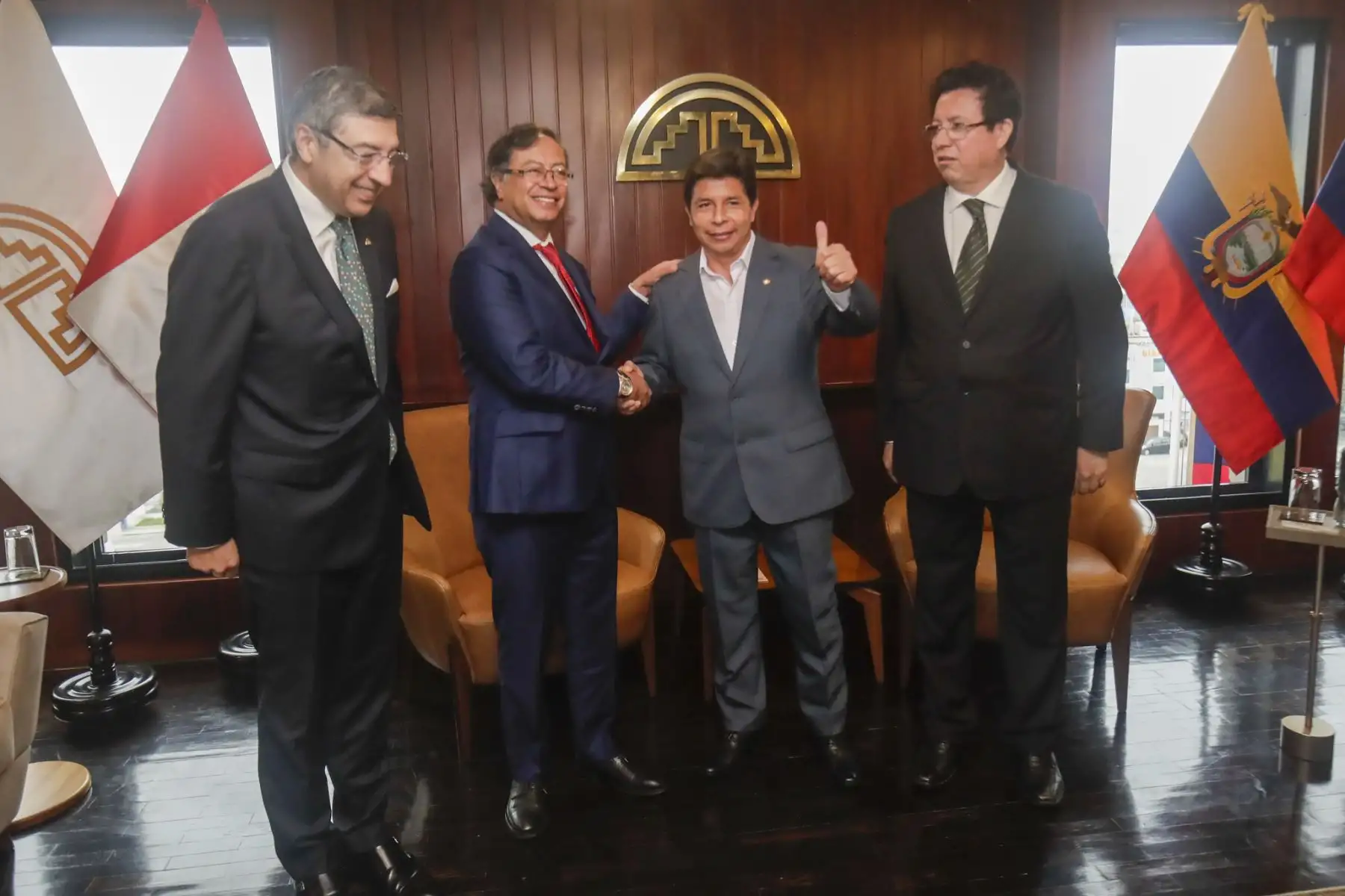 Presidente Pedro Castillo sostiene encuentro con su homólogo colombiano Gustavo Petro, en Lima. Foto: ANDINA/ Prensa Presidencia