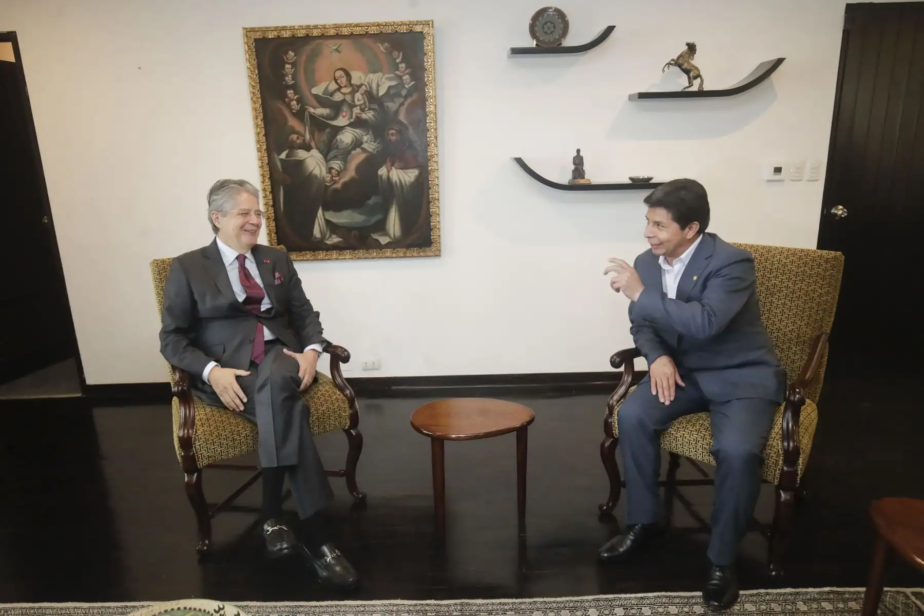 Presidente Castillo sostiene encuentro con su homólogo ecuatoriano, Guillermo Lasso, en Lima. Foto: ANDINA/ Prensa Presidencia