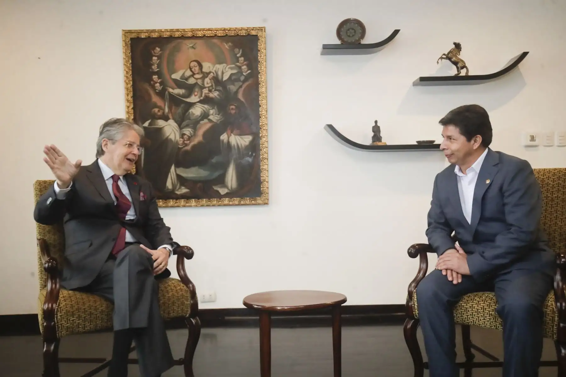 Presidente Castillo sostiene encuentro con su homólogo ecuatoriano, Guillermo Lasso, en Lima. Foto: ANDINA/ Prensa Presidencia