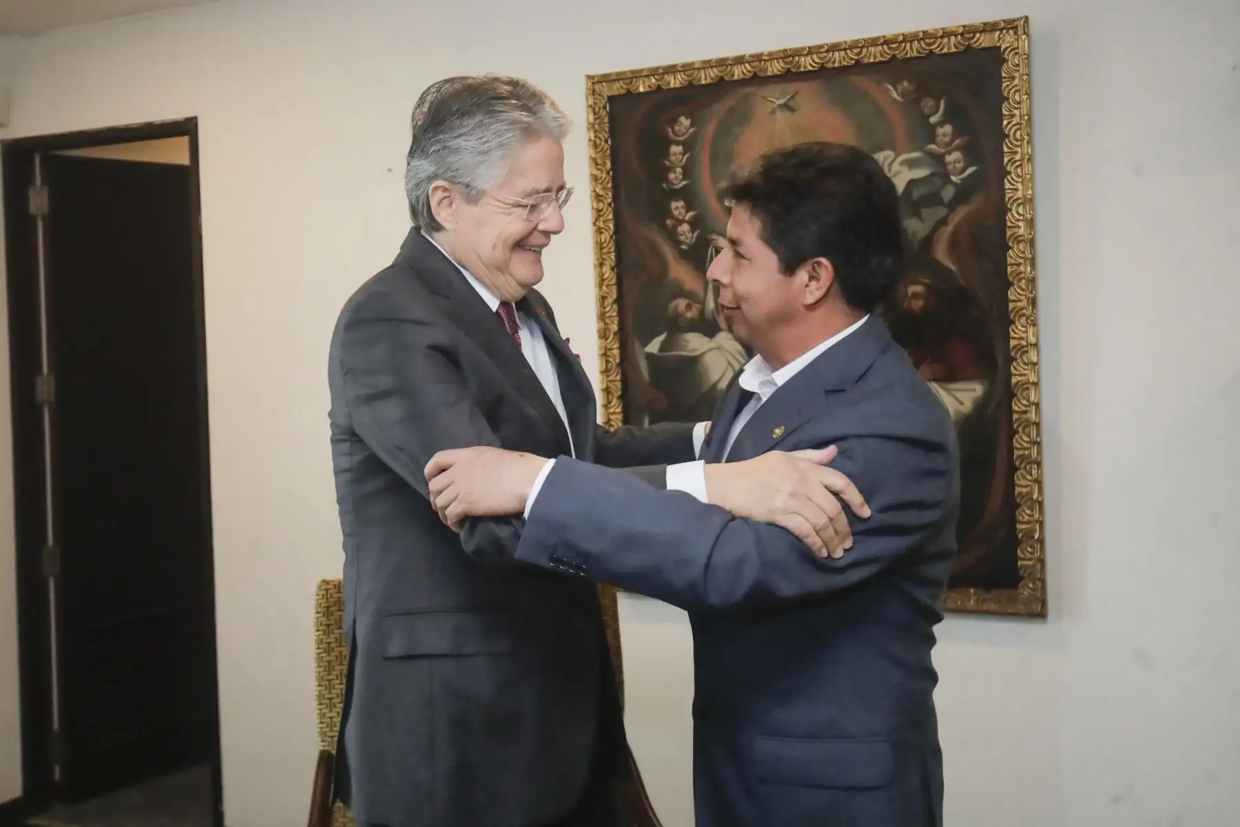 Presidente Castillo sostiene encuentro con su homólogo ecuatoriano, Guillermo Lasso, en Lima. Foto: ANDINA/ Prensa Presidencia