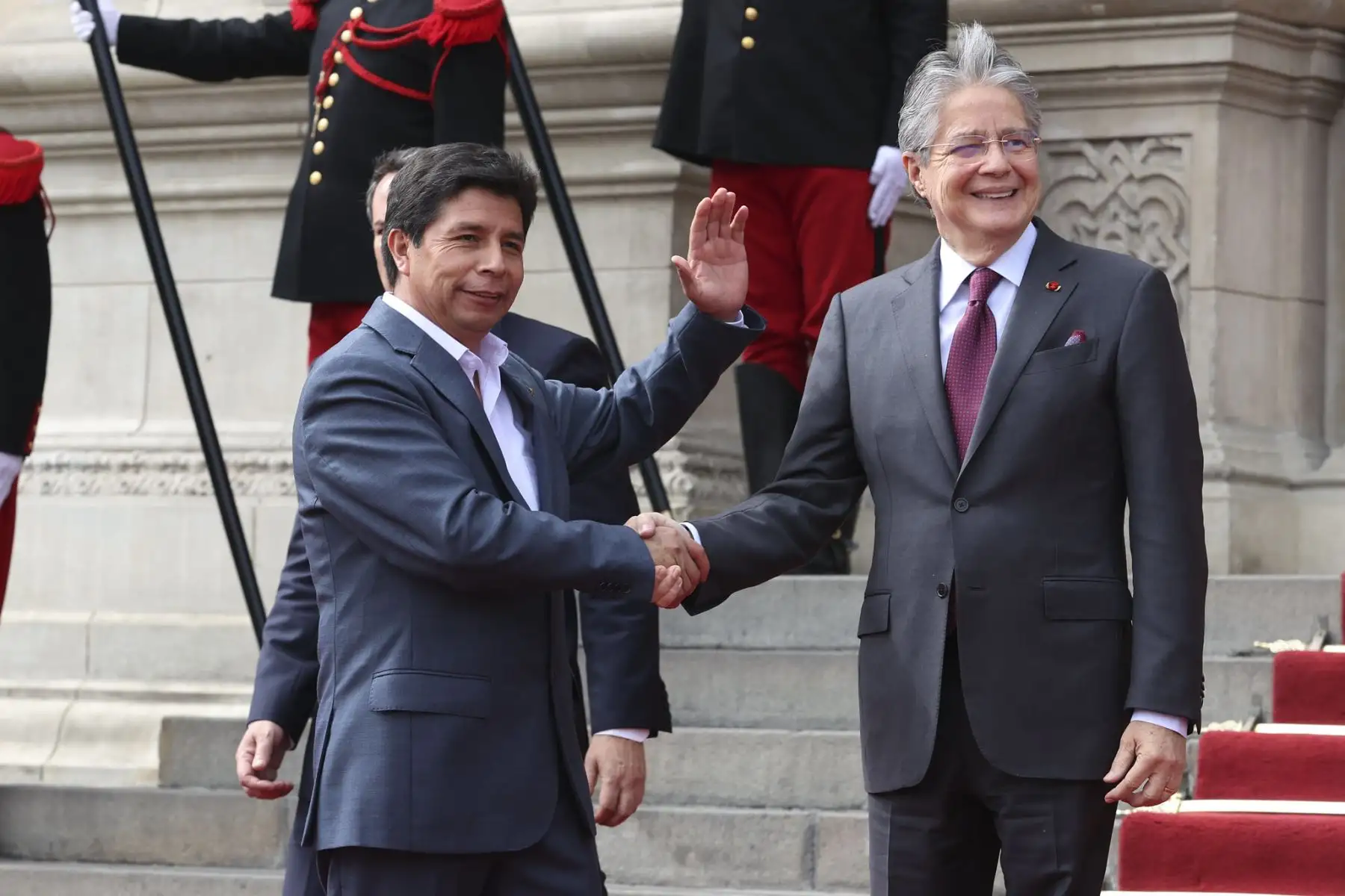El presidente Pedro Castillo recibe en Palacio de Gobierno a los jefes de Estado de Bolivia, Luis Arce, Ecuador, Guillermo Lasso, y Colombia, Gustavo Petro, en el marco de la XXII Reunión del Consejo Presidencial de la Comunidad Andina. Foto:  ANDINA/ Prensa Presidencia