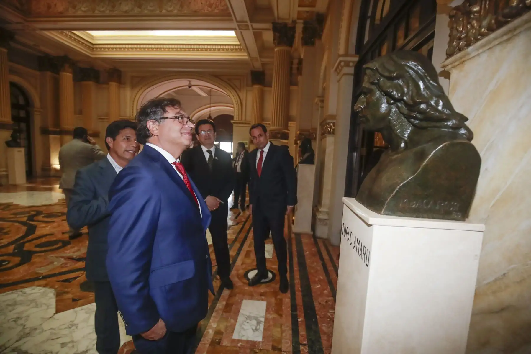 El presidente Pedro Castillo recibe en Palacio de Gobierno a los jefes de Estado de Bolivia, Luis Arce, Ecuador, Guillermo Lasso, y Colombia, Gustavo Petro, en el marco de la XXII Reunión del Consejo Presidencial de la Comunidad Andina. Foto:  ANDINA/ Prensa Presidencia