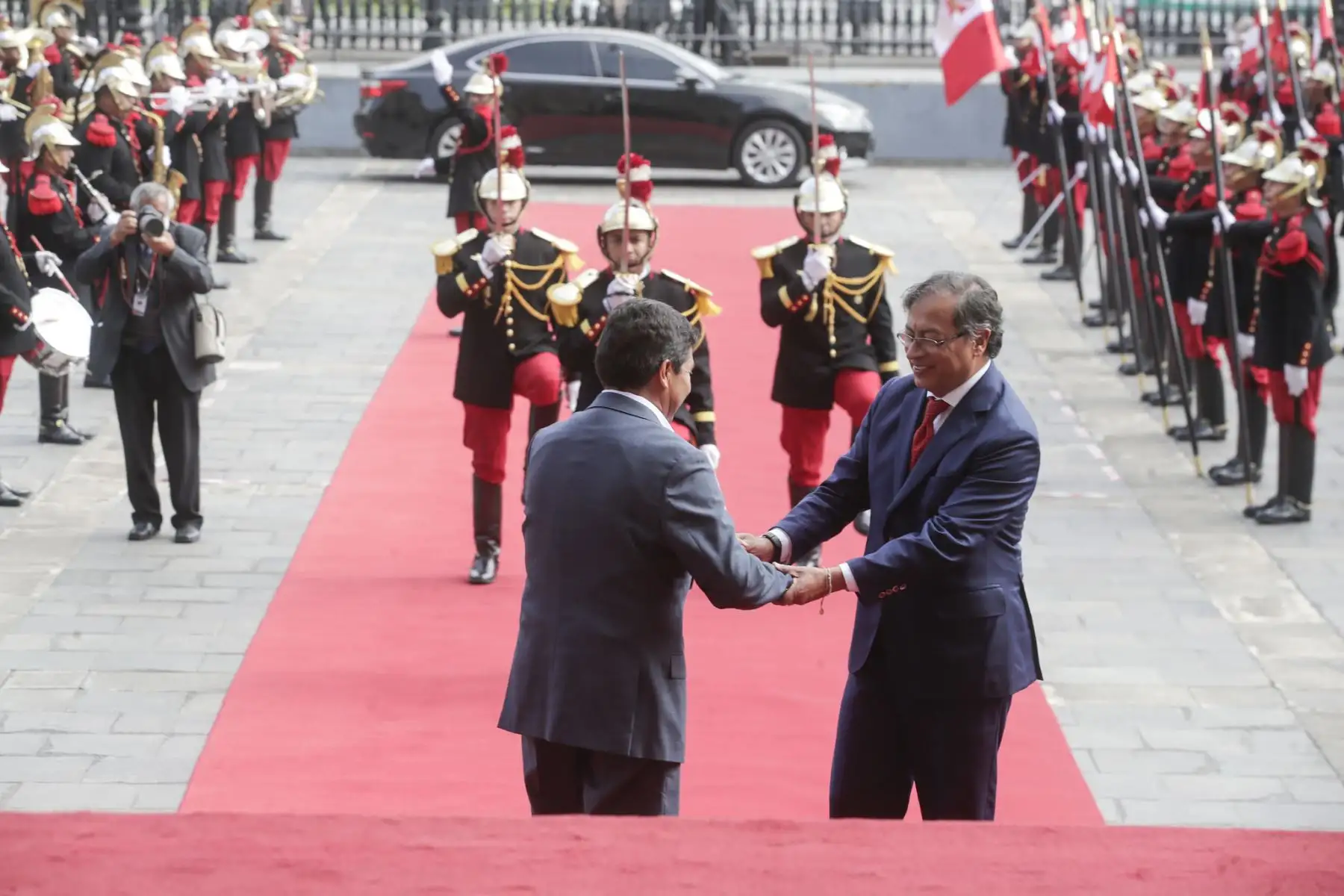 El presidente Pedro Castillo recibe en Palacio de Gobierno a los jefes de Estado de Bolivia, Luis Arce, Ecuador, Guillermo Lasso, y Colombia, Gustavo Petro, en el marco de la XXII Reunión del Consejo Presidencial de la Comunidad Andina. Foto:  ANDINA/ Prensa Presidencia