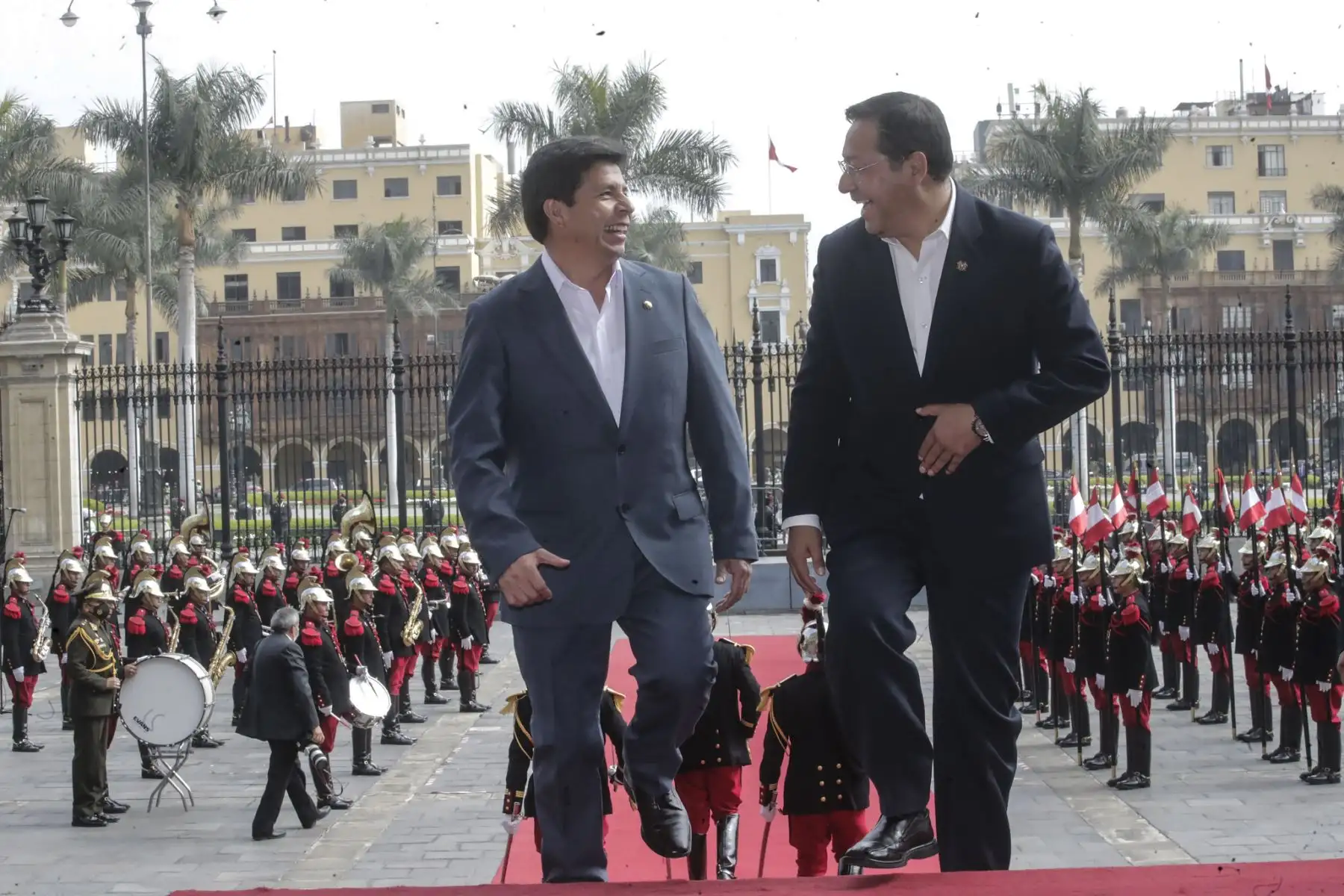 El presidente Pedro Castillo recibe en Palacio de Gobierno a los jefes de Estado de Bolivia, Luis Arce, Ecuador, Guillermo Lasso, y Colombia, Gustavo Petro, en el marco de la XXII Reunión del Consejo Presidencial de la Comunidad Andina. Foto:  ANDINA/ Prensa Presidencia