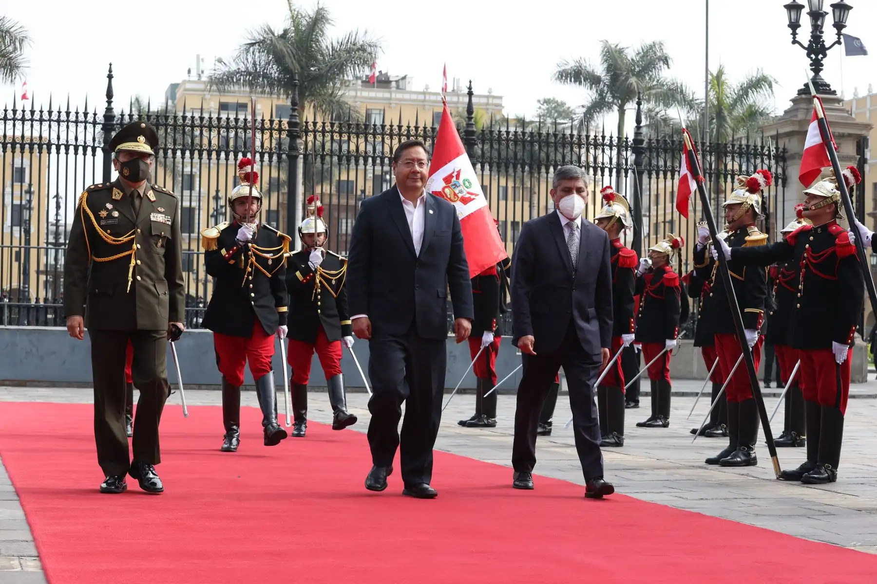 El presidente Pedro Castillo recibe en Palacio de Gobierno a los jefes de Estado de Bolivia, Luis Arce, Ecuador, Guillermo Lasso, y Colombia, Gustavo Petro, en el marco de la XXII Reunión del Consejo Presidencial de la Comunidad Andina. Foto:  ANDINA/ Prensa Presidencia