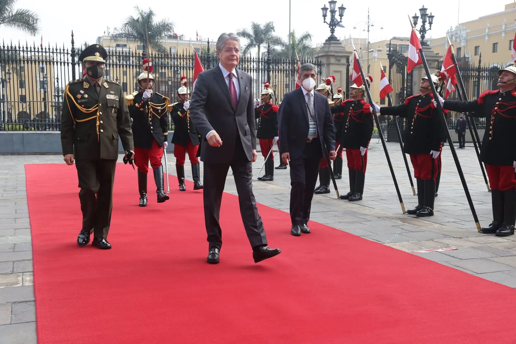 El presidente Pedro Castillo recibe en Palacio de Gobierno a los jefes de Estado de Bolivia, Luis Arce, Ecuador, Guillermo Lasso, y Colombia, Gustavo Petro, en el marco de la XXII Reunión del Consejo Presidencial de la Comunidad Andina. Foto:  ANDINA/ Prensa Presidencia