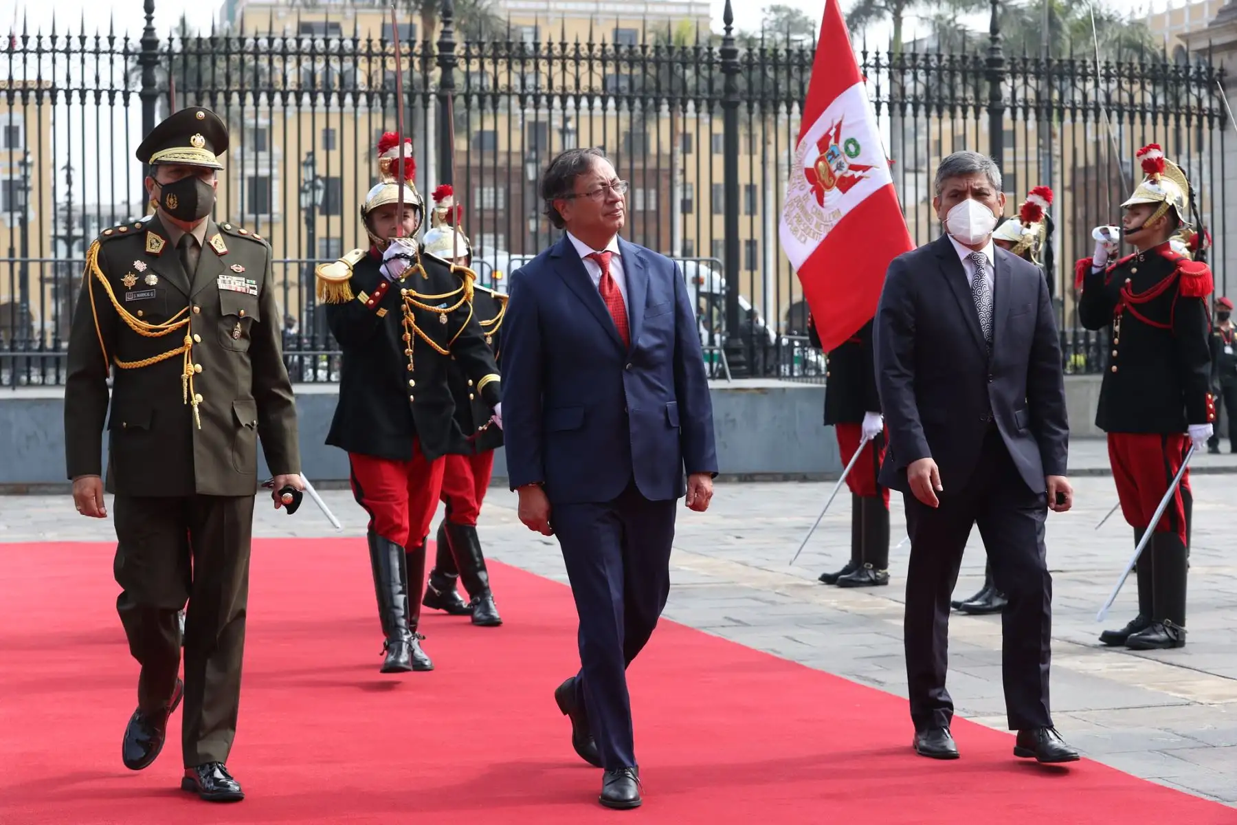 El presidente Pedro Castillo recibe en Palacio de Gobierno a los jefes de Estado de Bolivia, Luis Arce, Ecuador, Guillermo Lasso, y Colombia, Gustavo Petro, en el marco de la XXII Reunión del Consejo Presidencial de la Comunidad Andina. Foto:  ANDINA/ Prensa Presidencia