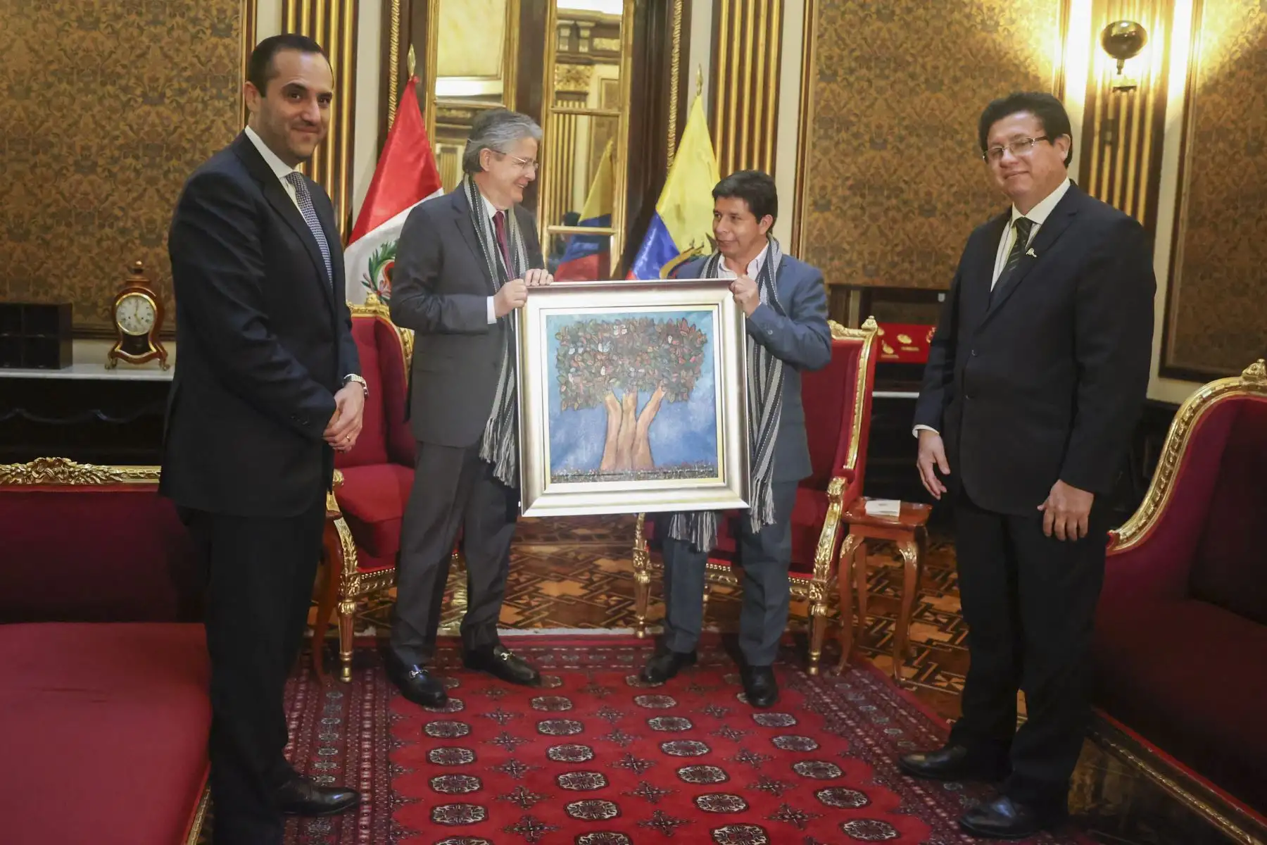 Presidente Pedro Castillo, sostuvo encuentro con sus homólogos de Colombia, Bolivia y Ecuador, en Palacio de Gobierno. Foto: ANDINA/ Prensa Presidencia
