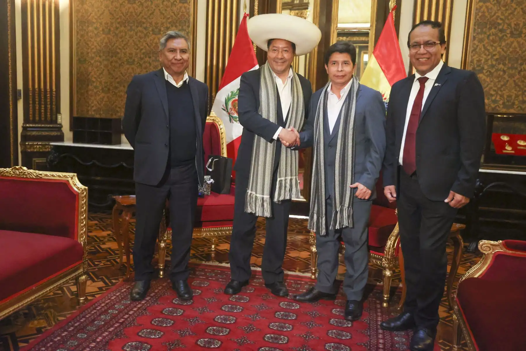 Presidente Pedro Castillo, sostuvo encuentro con sus homólogos de Colombia, Bolivia y Ecuador, en Palacio de Gobierno. Foto: ANDINA/ Prensa Presidencia