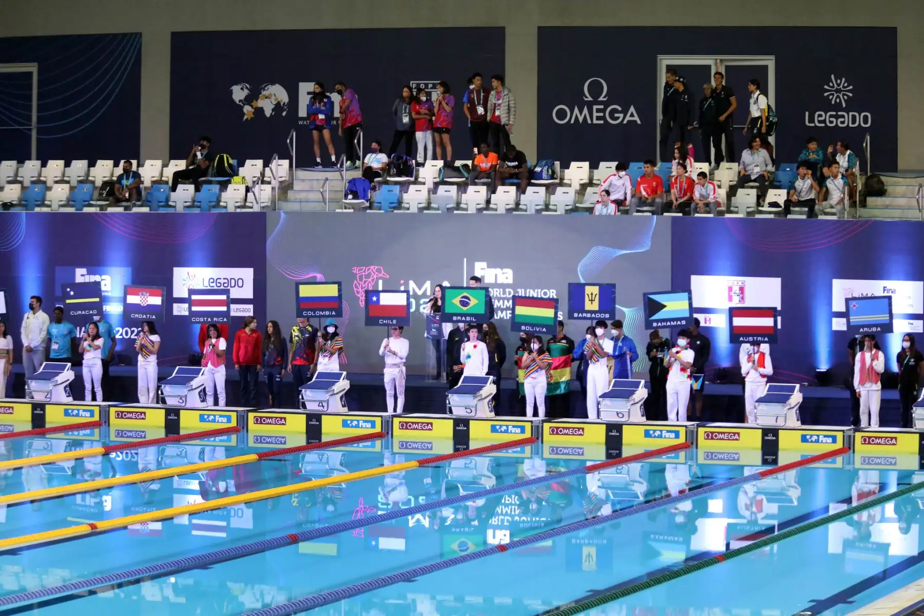 Desde este 30 de agosto,  los mejores nadadores juveniles destacan en el Mundial Junior de Natación que se desarrolla en Lima,  gracias a Legado y la Federación Peruana de Natación
Foto: Legado