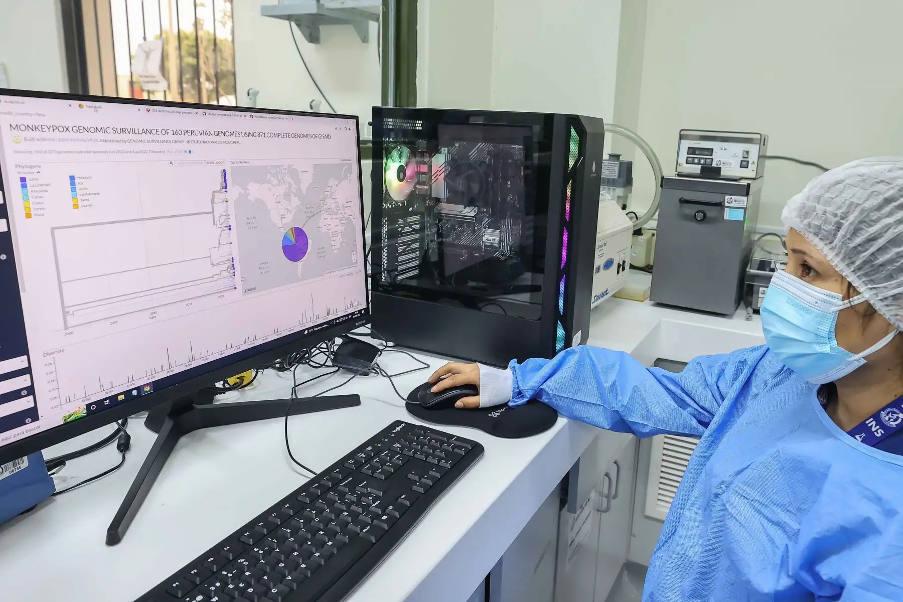 Este linaje B.1.6, corresponde al primer linaje nuevo y original identificado en la región sudamericana, y se caracteriza por la mutación nucleotídica G111029A, cuya repercusión en el comportamiento del virus todavía está en estudio por el INS. Foto: ANDINA/ Andrés Valle