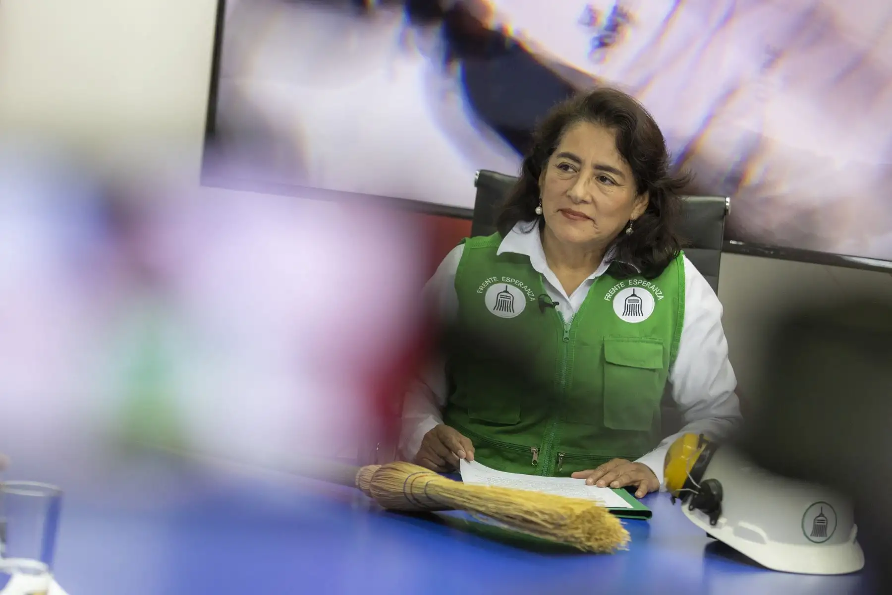 Elizabeth León, es la única mujer en la contienda por el sillón municipal, candidata por el partido político Frente de la Esperanza, agrupación política fundada por el político Fernando Olivera. Foto: ANDINA/Carla Patiño
