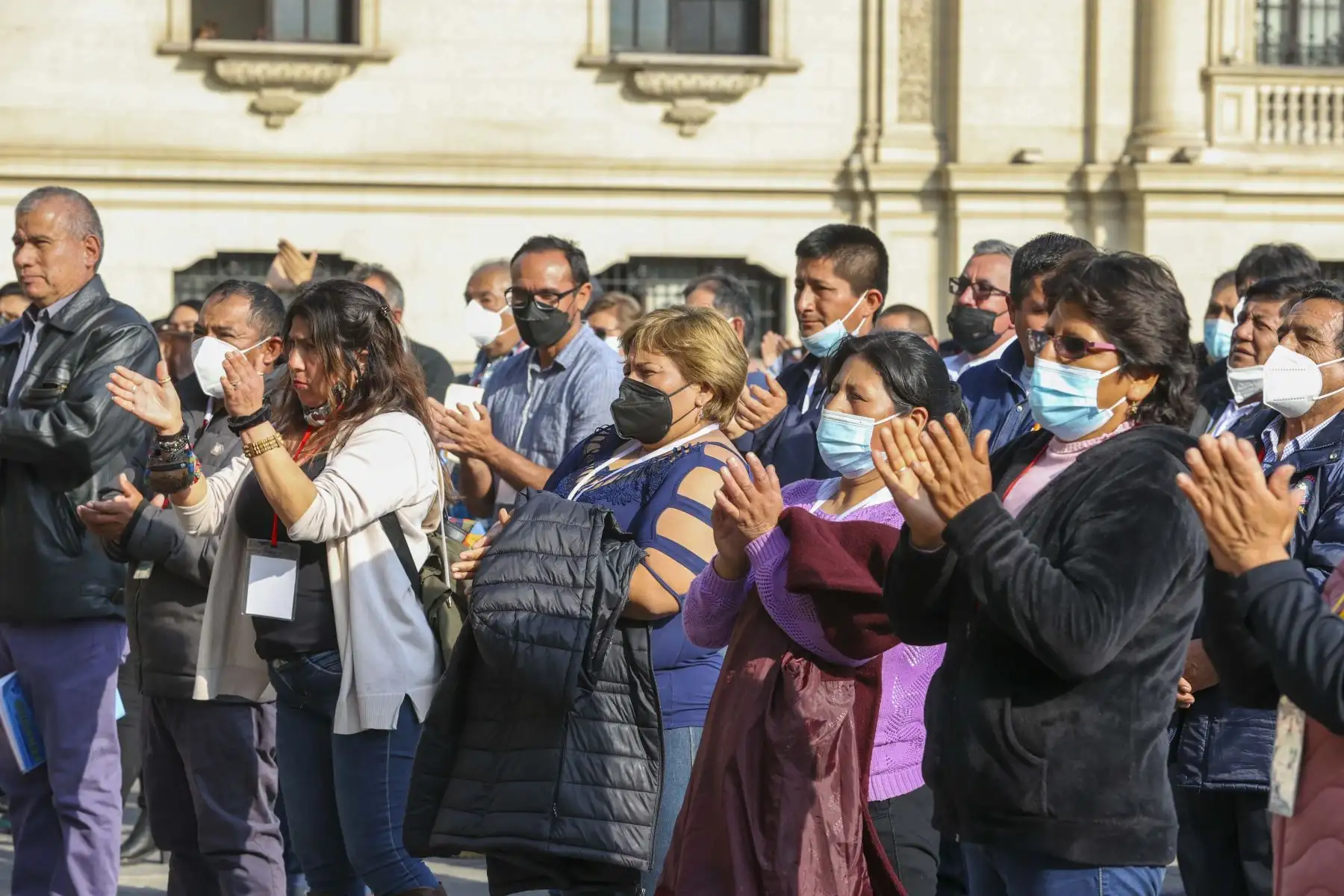 Presidente de la República, Pedro Castillo, sostiene encuentro con Trabajadores Municipales Estatales del Perú y representantes de la Federación Nacional de Obreros Municipales del Perú. Foto: Presidencia Perú