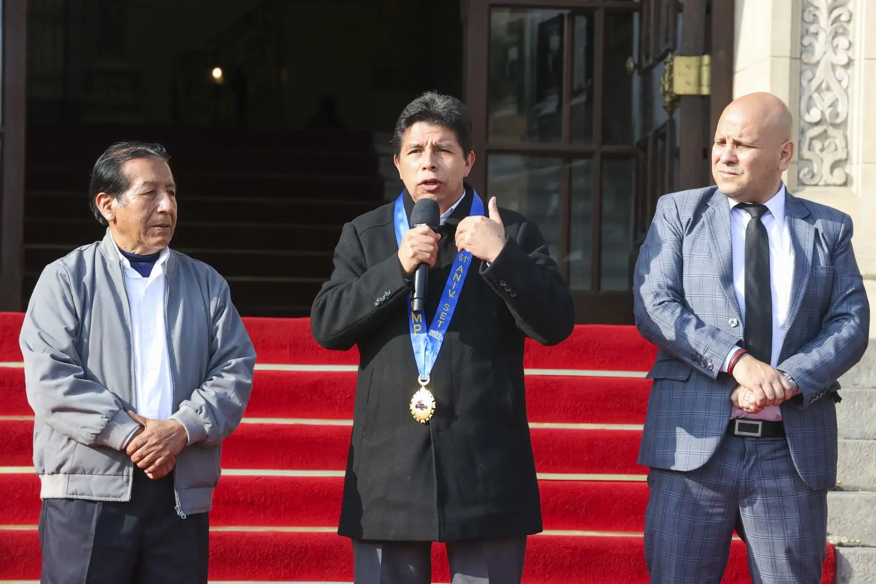 Presidente de la República, Pedro Castillo, sostiene encuentro con Trabajadores Municipales Estatales del Perú y representantes de la Federación Nacional de Obreros Municipales del Perú. Foto: Presidencia Perú