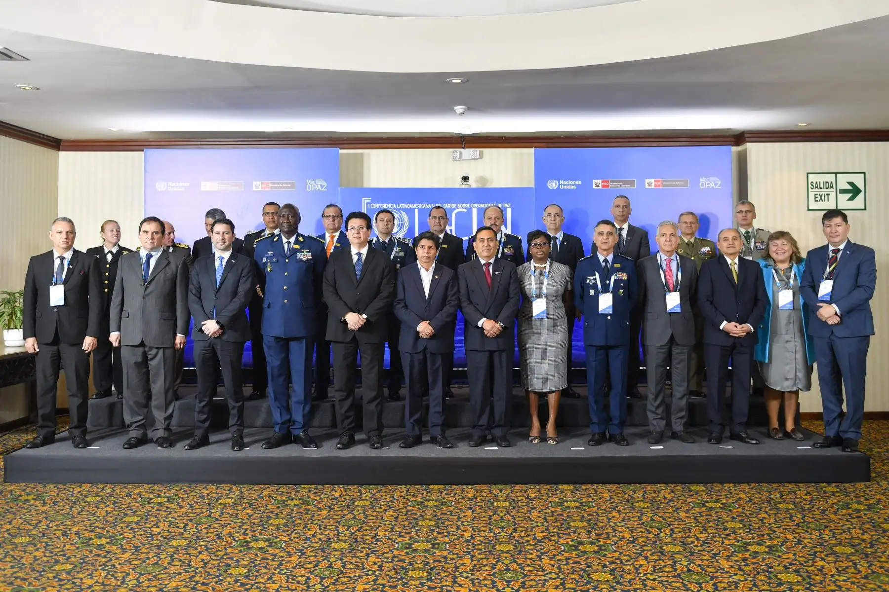 Presidente de la república Pedro Castillo, Junto al Canciller Miguel Ángel Rodríguez Mackay, inauguraron hoy la I Conferencia Latinoamericana y del Caribe sobre Operaciones de Paz de las Naciones Unidas.
Foto: Presidencia Perú