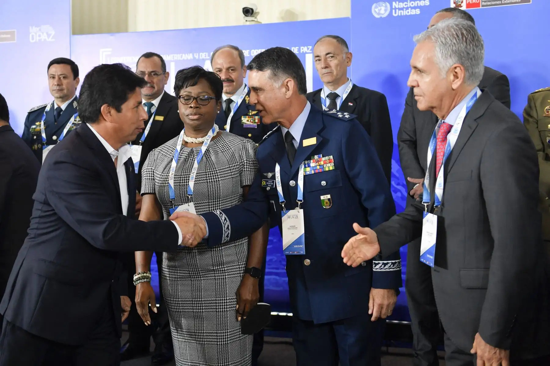 Presidente de la república Pedro Castillo, Junto al Canciller Miguel Ángel Rodríguez Mackay, inauguraron hoy la I Conferencia Latinoamericana y del Caribe sobre Operaciones de Paz de las Naciones Unidas.
Foto: Presidencia Perú