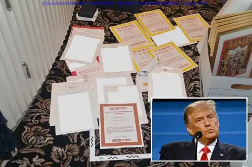 El departamento de Justicia sostiene que esos documentos ultrasecretos "probablemente se ocultaron" para obstruir una investigación del FBI sobre el posible mal manejo de materiales clasificados por parte del expresidente. Foto: AFP
